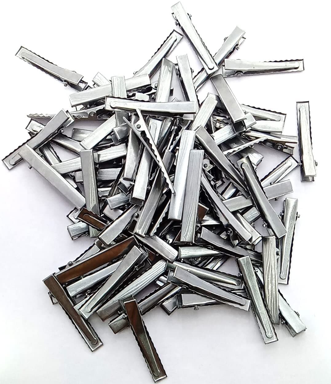 Excellentcrafts 25 pieces Metal Hair Clips/Pins Alligator Hair Clips For Making Styling Cute Hair Bows Kids Girls Women Size- 4.5cm(45mm) (Nickel)
