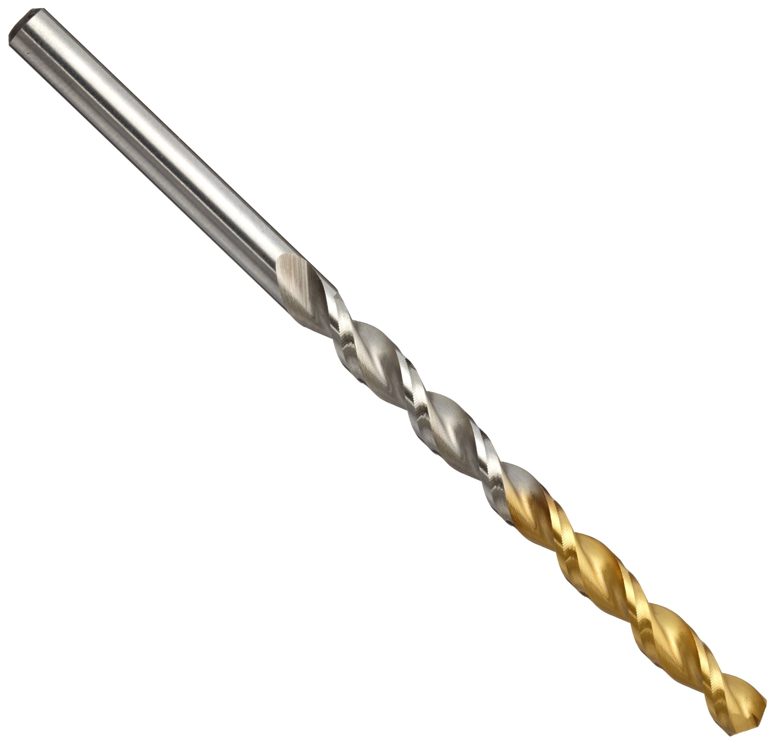 YG-1 DLGP High Speed Steel Gold-P Worm Pattern Type Jobber Drill Bit, TiN Finish, Straight Shank, Parabolic Spiral, 130 Degree, #43 Size, 11/128" Diameter x 2-1/4" Length (Pack of 10)