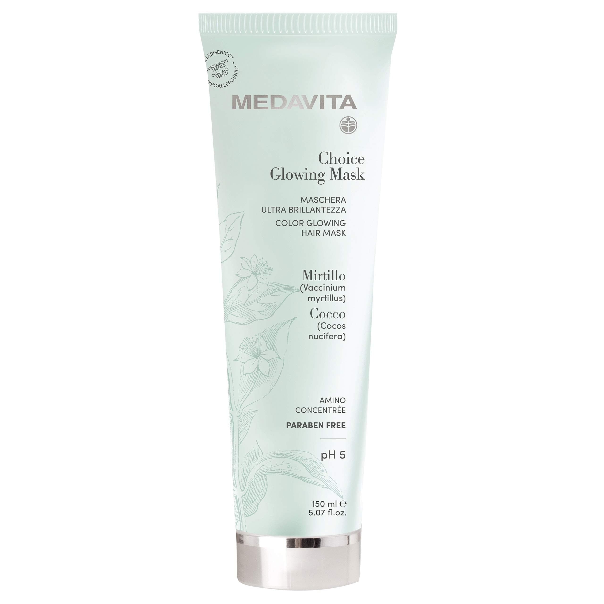 Medavita | Choice Color Glowing Hair Mask, 150ml, Restructuring Brightness Enhancing Hair Mask