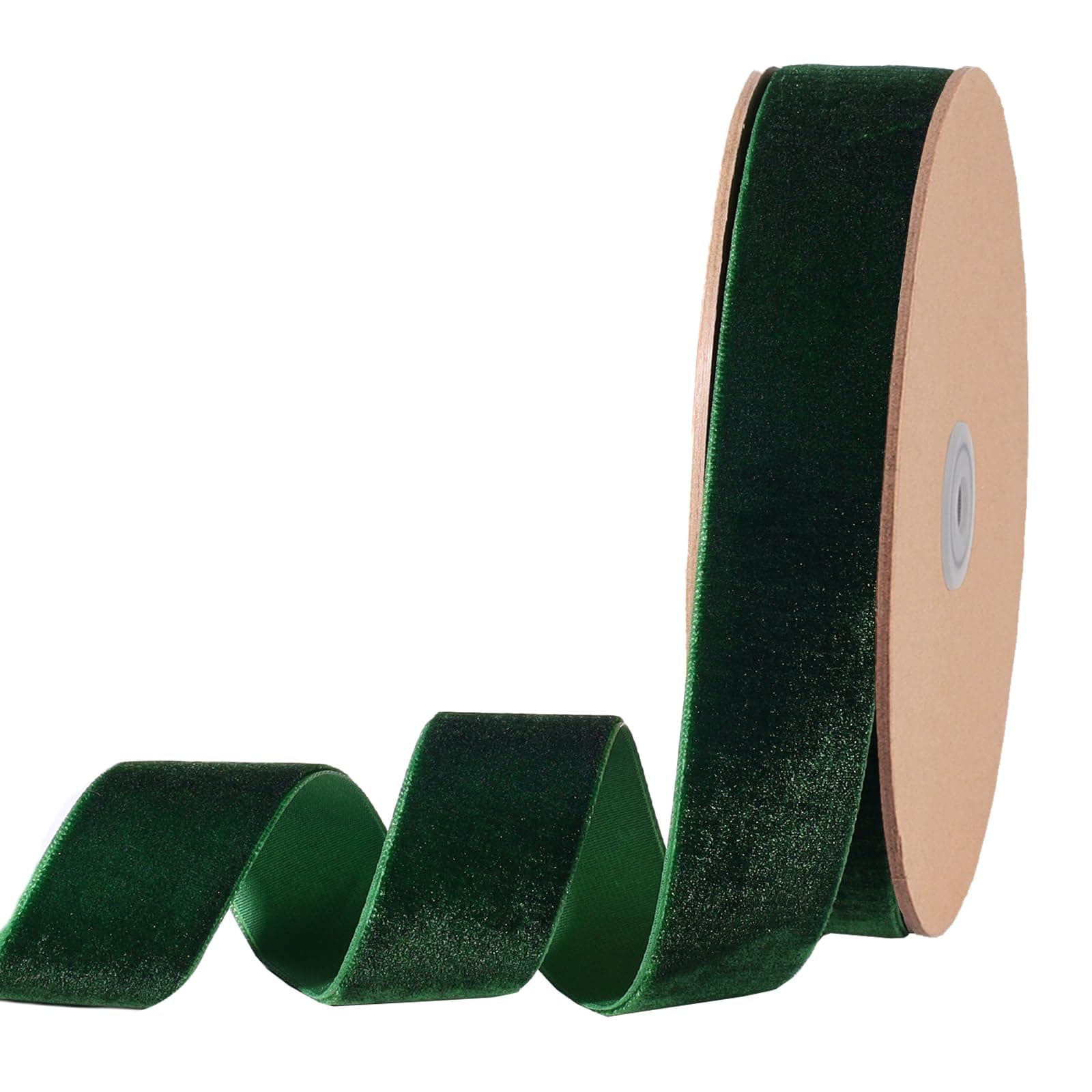 LaRibbons Dark Green Velvet Ribbon, 1" x 25 Yards