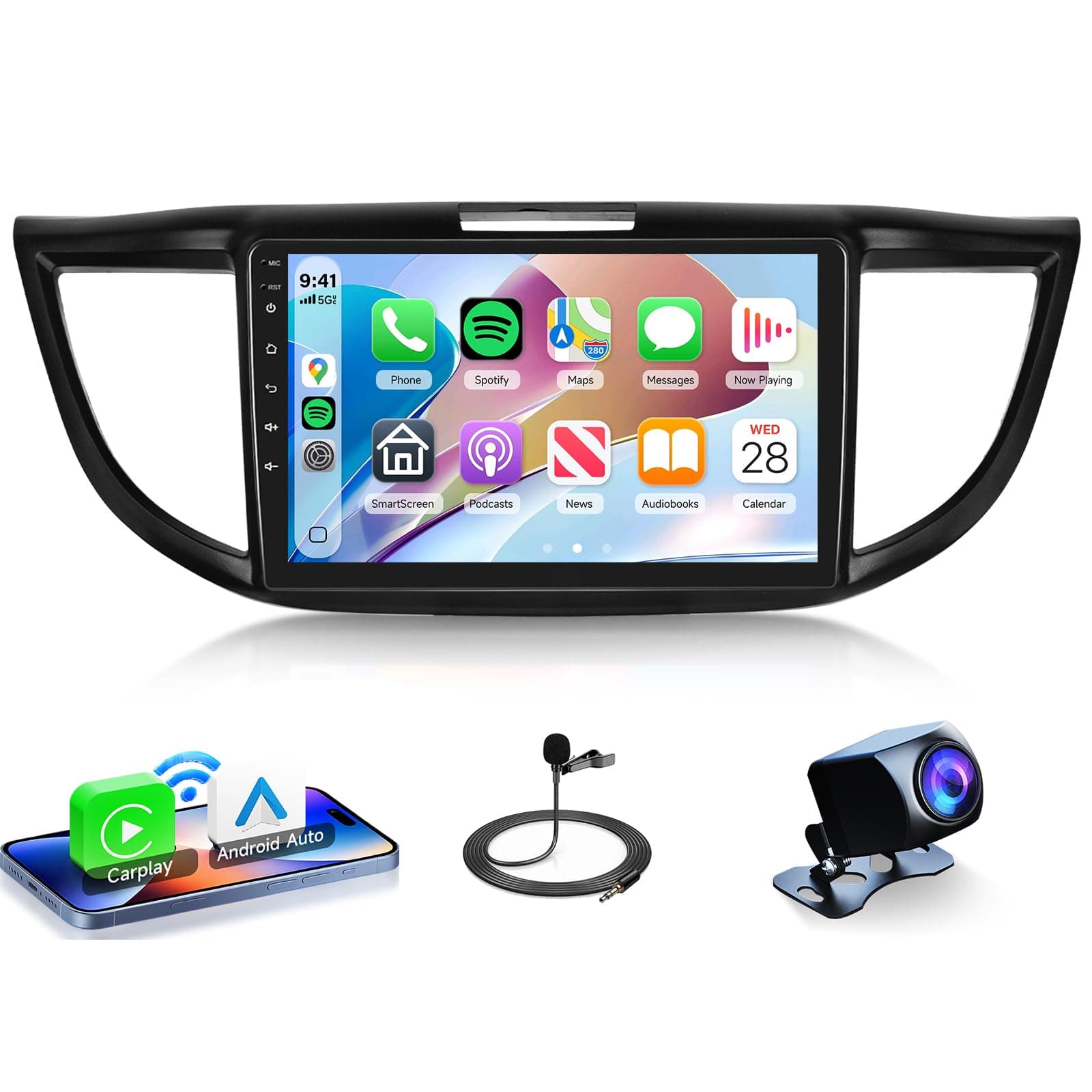 8 Core 6G+128G Android 13 Car Radio for 2012-2016 Honda CRV, Rimoody Car Stereo Wireless Carplay, Android Auto, 9" Touchscreen, GPS 4G-WiFi DSP-36, Mirror Connection,