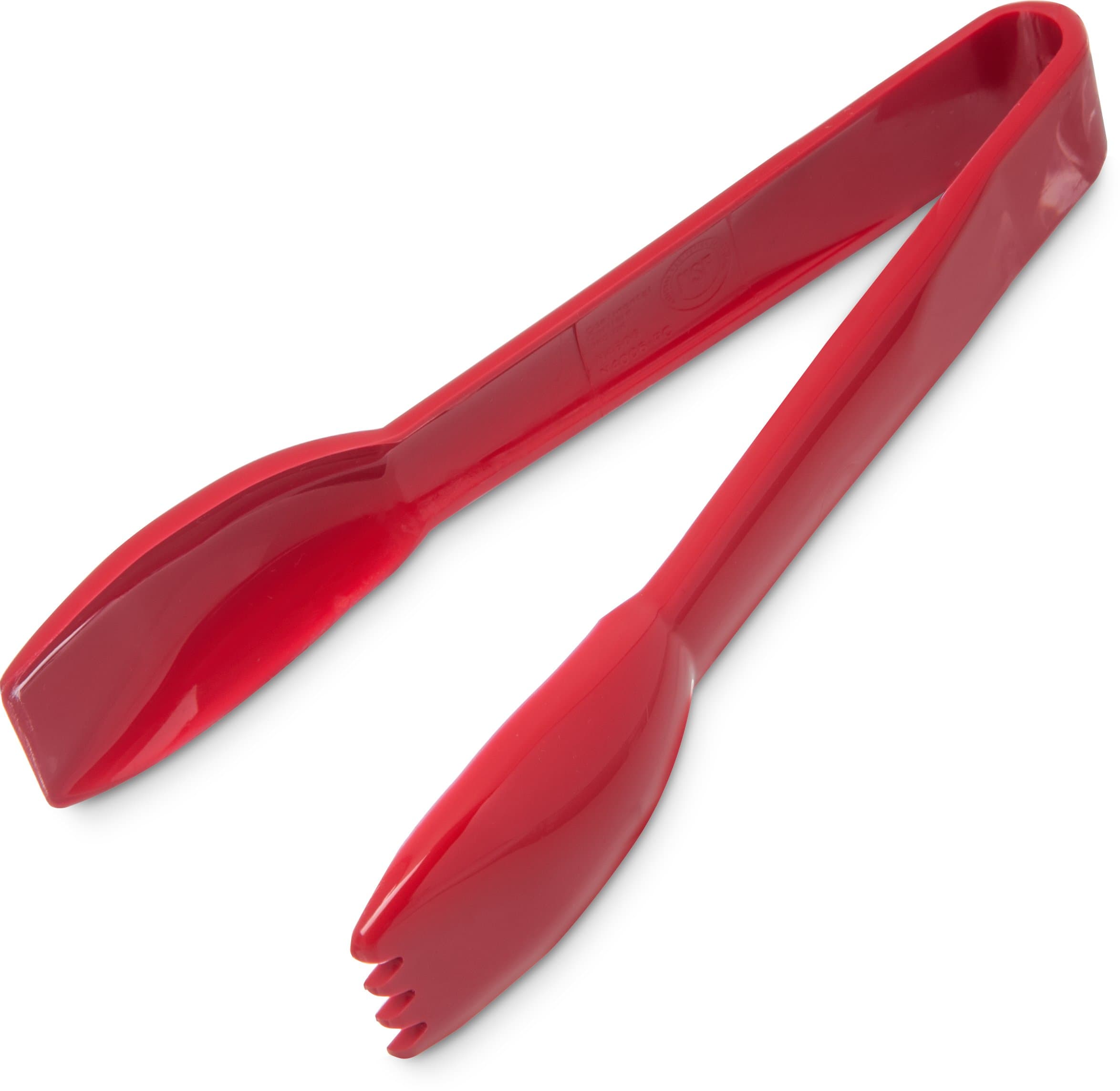 Carlisle FoodService Products Carly Plastic Salad Tong, Serving Utensils for Catering, Home, Restaurant, Parties, Buffet, 6.44 X 1.31 X 3 Inches, Red