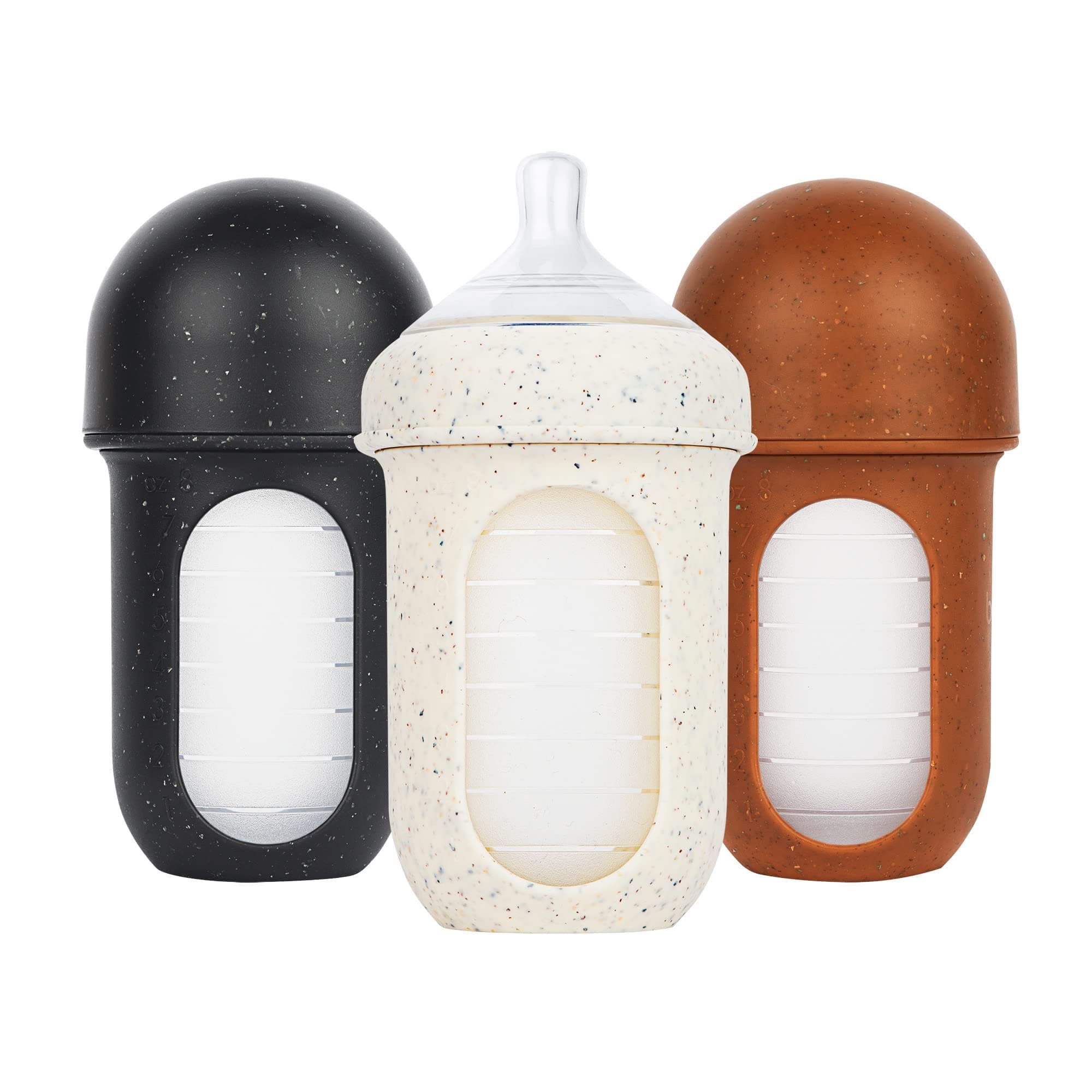 Boon Nursh Silicone Baby Bottles - Speckle - 8 Oz - 3 Count