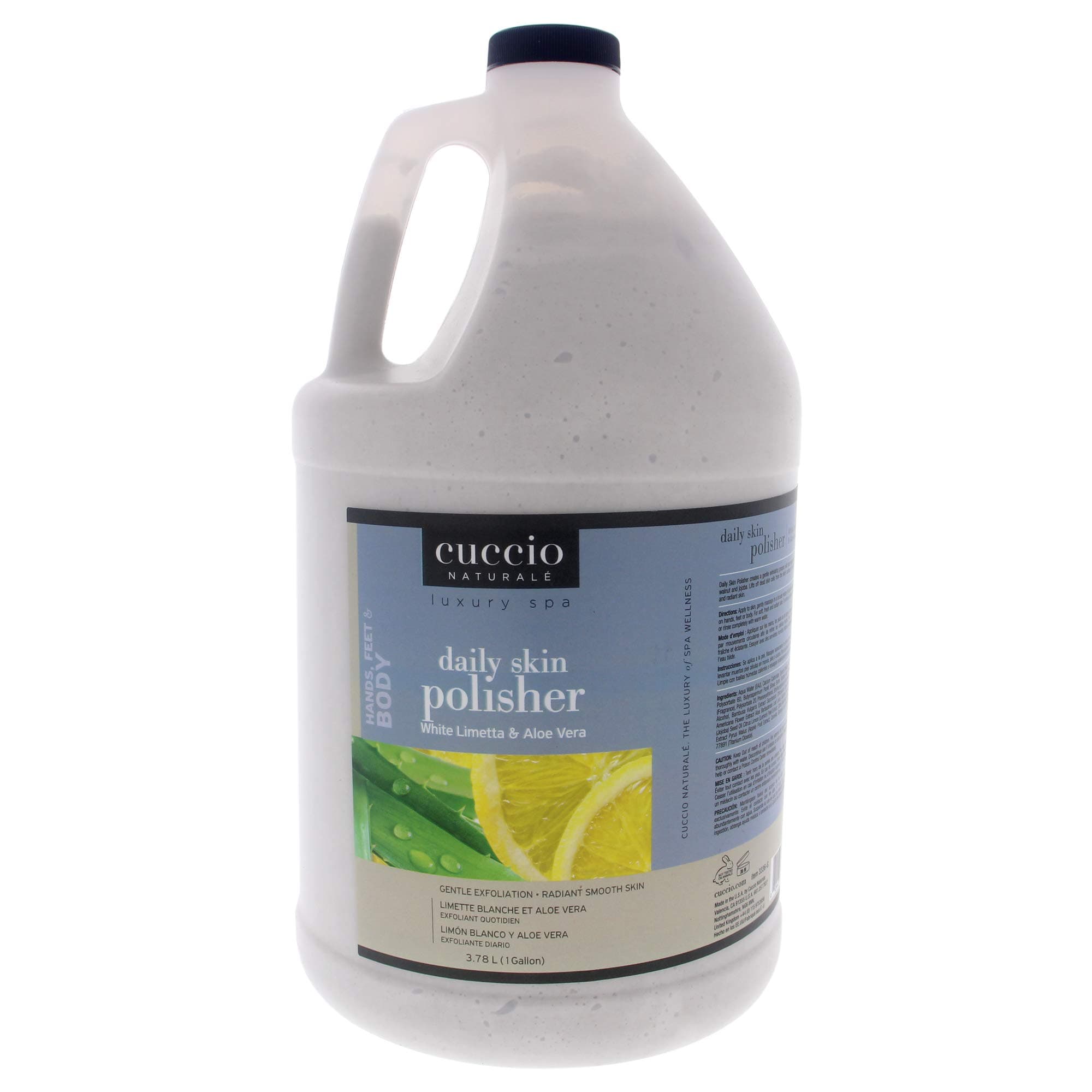 Luxury Spa Daily Skin Polisher - White Limetta and Aloe Vera by Cuccio Naturale for Unisex - 1 Gallon Exfoliantor