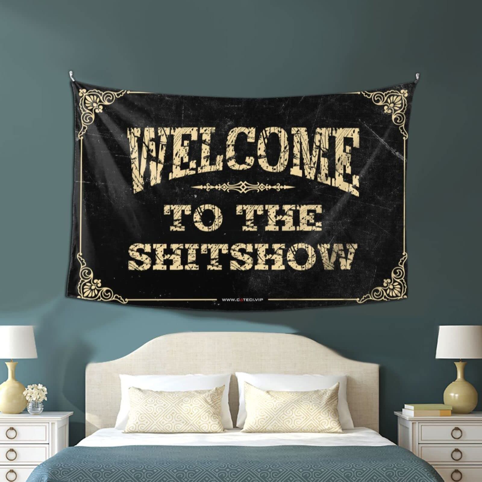 Tapestry for Bedroom Aesthetic Welcome to The Shitshow Tapestry Small Tapestry Tapestry Wall Art ( Size : 75X100CM )
