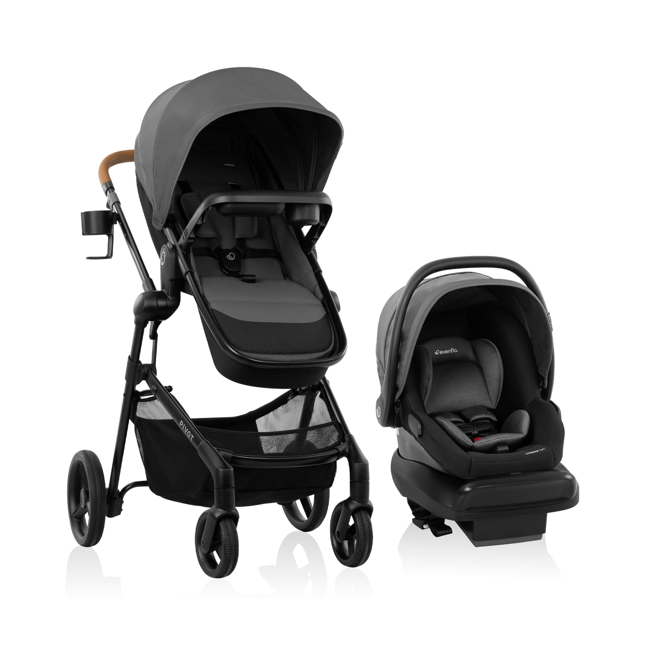 Evenflo Pivot NXT Travel System with LiteMax NXT Infant Car Seat - Silverado Gray