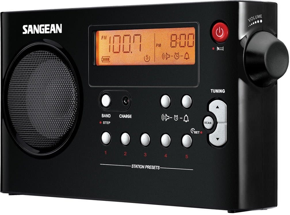 Sangean PR-D7 BK AM/FM Digital Rechargeable Portable Radio (Black)