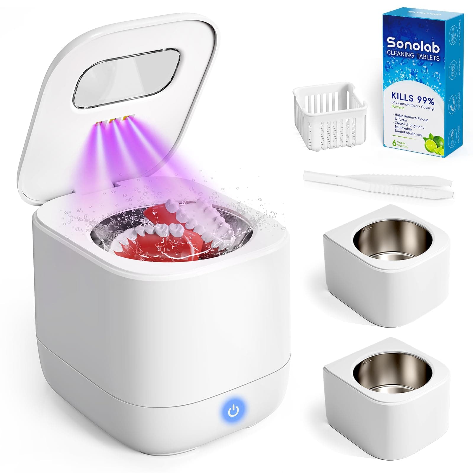 Sonolab 3 in 1 Ultrasonic Retainer Cleaner Machine - Removable Tank Design