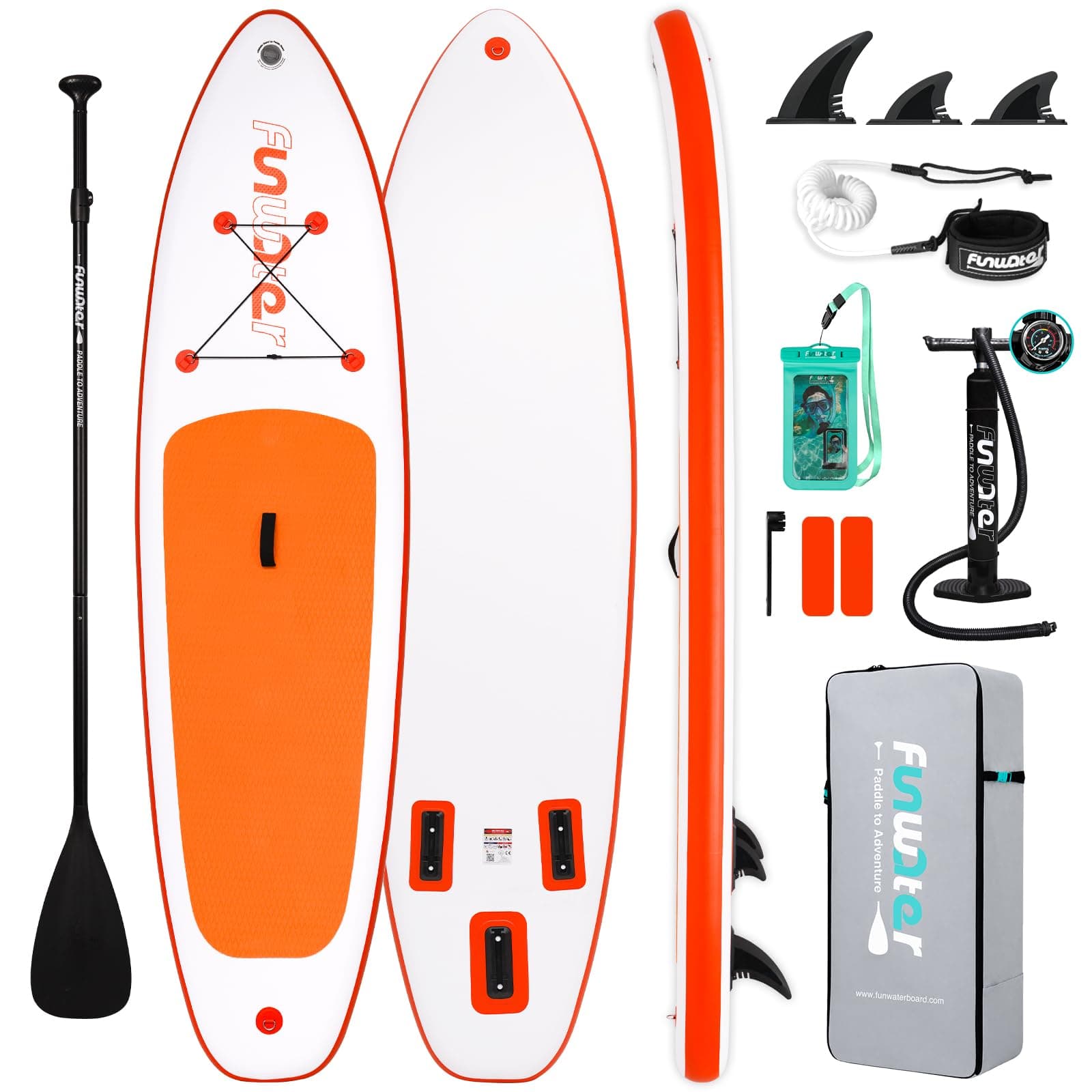 FunWater Inflatable Stand Up Paddle Board with Beginners SUP Accessories