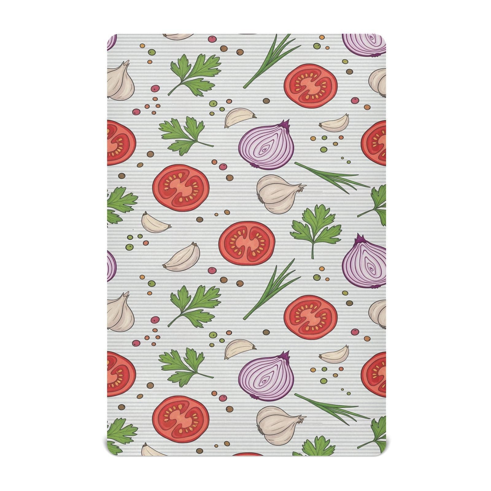 Onion Tomato Grey Fitted Crib Sheet for Boys Girls Baby Bedsheet for Toddler Bed,52 X 28 in