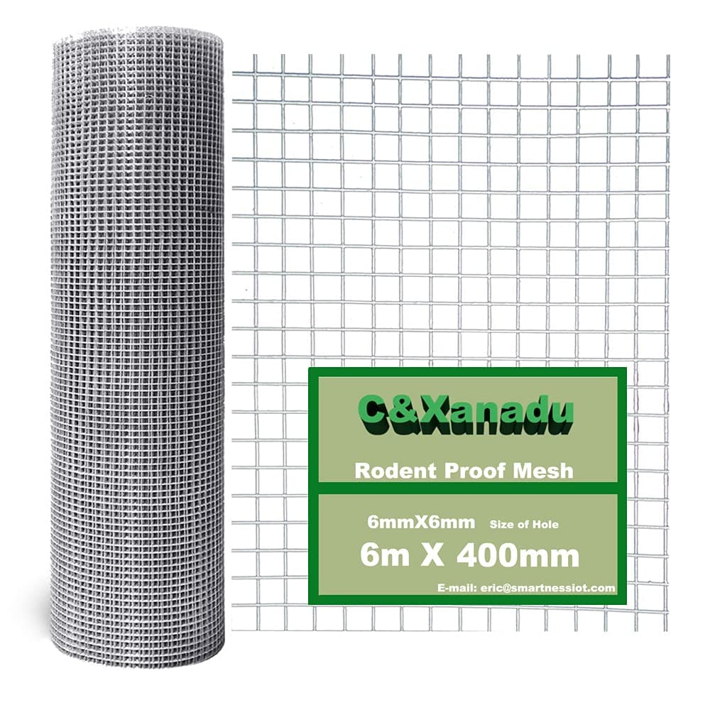C&Xanadu Rodent Mesh 15.75IN X19.69FT,Hot Dip Galvanised Wire Roll,Rat Proof Mesh Sheet,Welded Meshs Panels,Stop & Prevent Mice & Mouse Access