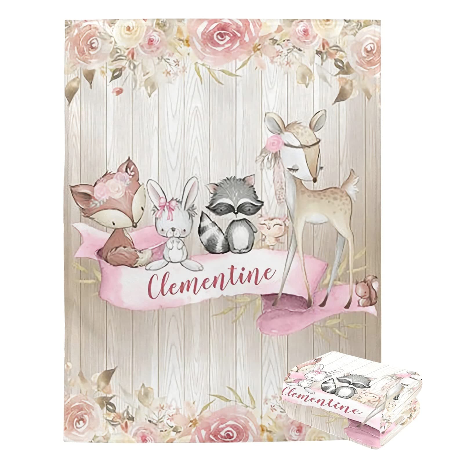 Personalized Baby Blanket with Name Animals Custom Baby Blankets for Girls with Name Baby Boy Gifts Baby Products Super Soft Blankets for Newborns Nursery Decor Neutral