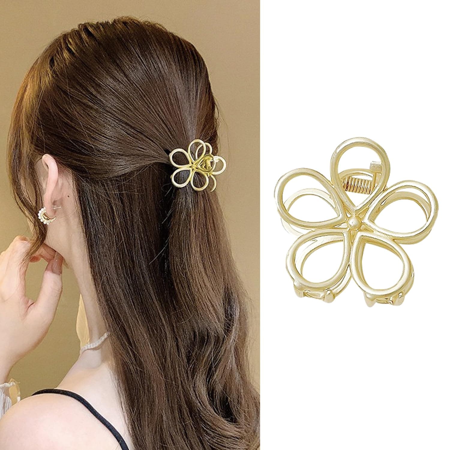 Small Hair Clips Gold Flower Hair Clip for Women Flower Hair Clips Hairpin Small Hairpins Cute Hair Clips for Half Hair Alloy Hair Clips Mini Hair Clips Cute Clips Fashion Metal Hair Accessories 1PCS
