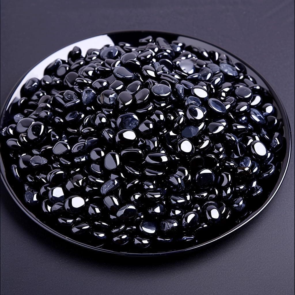 SigMntun Polished Obsidian Stones Healing Crystal Chips Bulk, 200 Pcs 7 mm - Handpicked Gemstones for Healing Reiki Chakra Meditation Energy Balancing Therapy Home Decoration