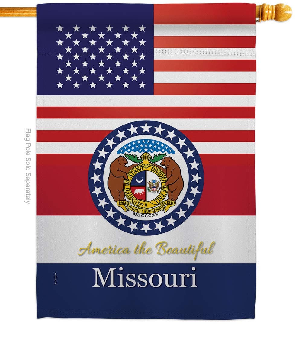 Americana Home & Garden US Missouri House Flag Regional States American Territories Republic Country Particular Area Decoration Banner Small Garden Yard Gift Double-Sided, 28"x 40", Made in USA
