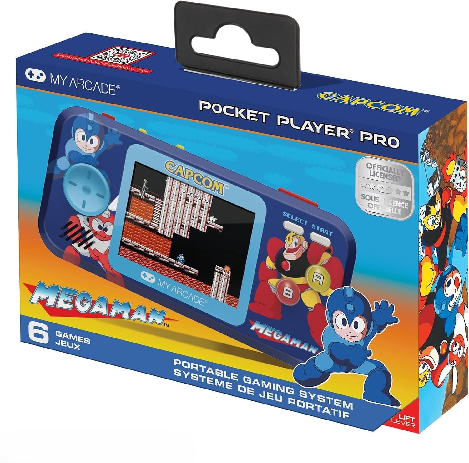 My Arcade Megaman Pocket Player Pro: Arcade Classics Capcom Console, 6 Games in 1, Birthday Gifts