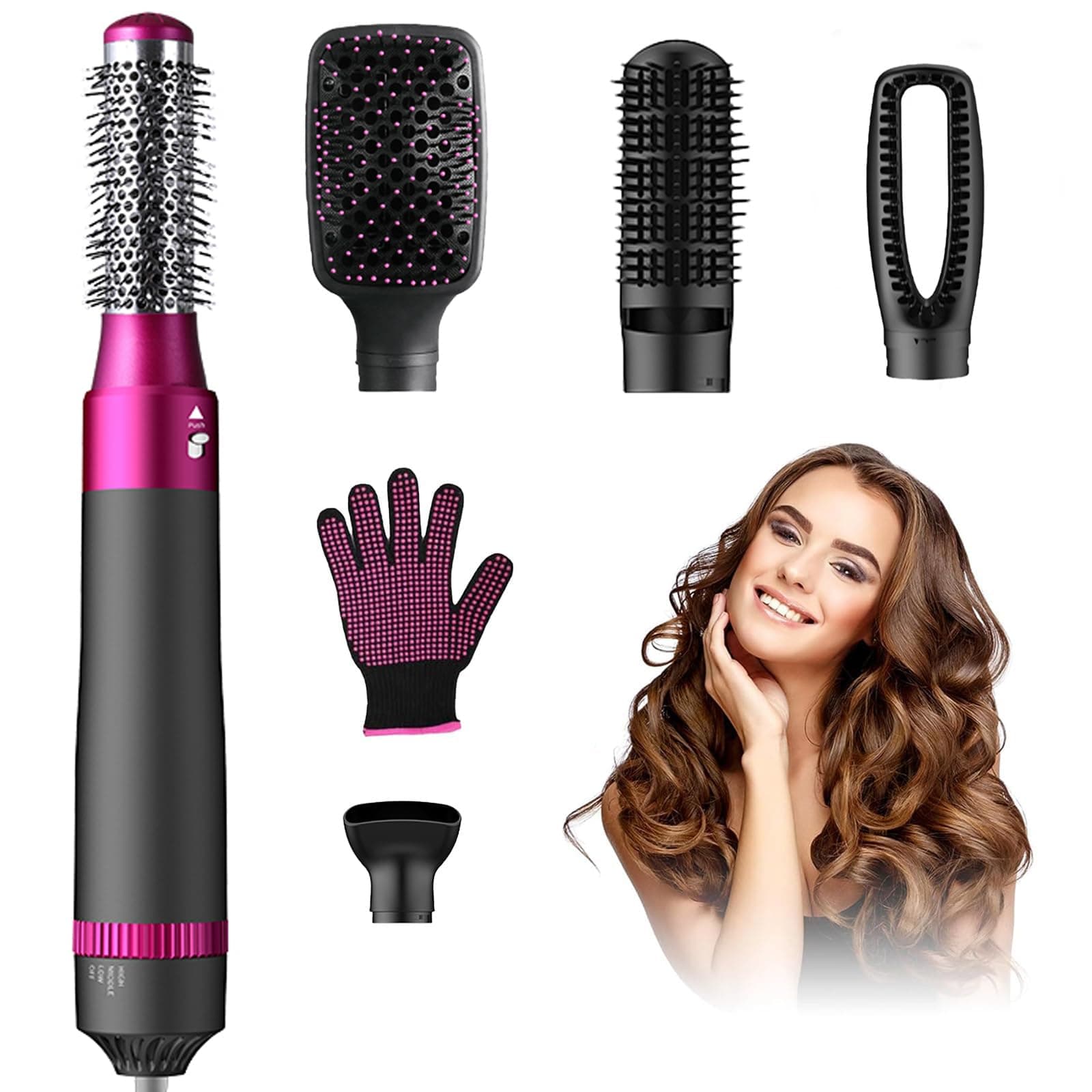Hair Dryer Brush 5 in 1 Negative Ionic Hot Air Brush Blow Dryer