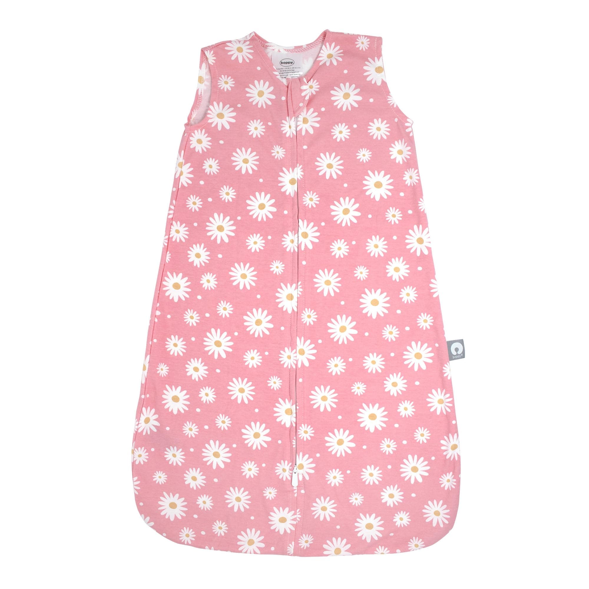 Boppy Baby Sleep Sack 12-18 Months, Wearable Blanket 0.5 TOG, 100% Cotton, 2-Way Zipper for Easy Diaper Changes, Newborn Sleep Sacks, Machine Washable, Pink Fresh Daisies