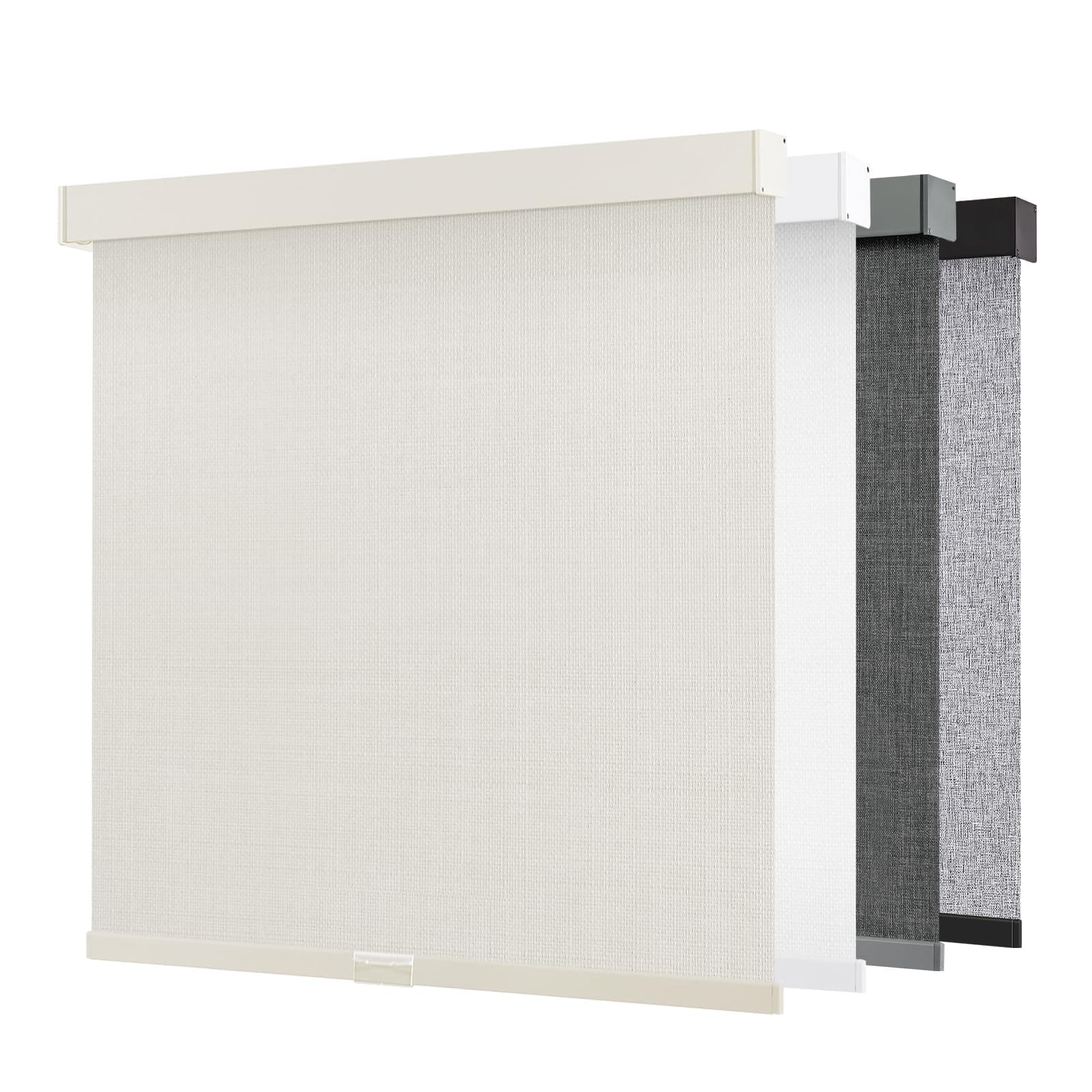 AOSKY Cordless Blackout Roller Shades, 47" W x 72" H, Linen Cream