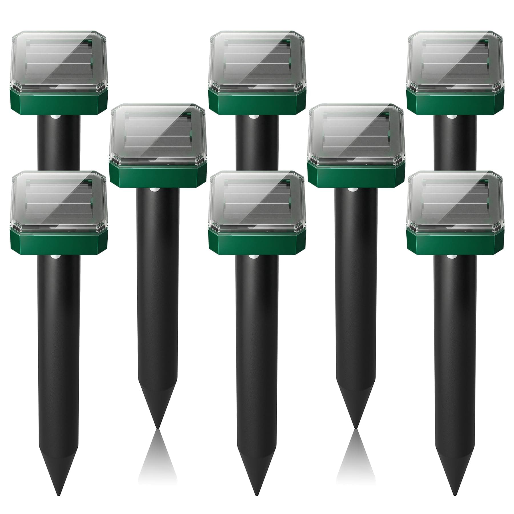 8 Pack Mole Repellent Solar Powered, Gopher Repellent Ultrasonic for Lawns, IP65 Waterproof Mole Deterrent for Yard, Outdoor Pest Control for Groundhog, Vole, Armadillo, Chipmunk, Snake