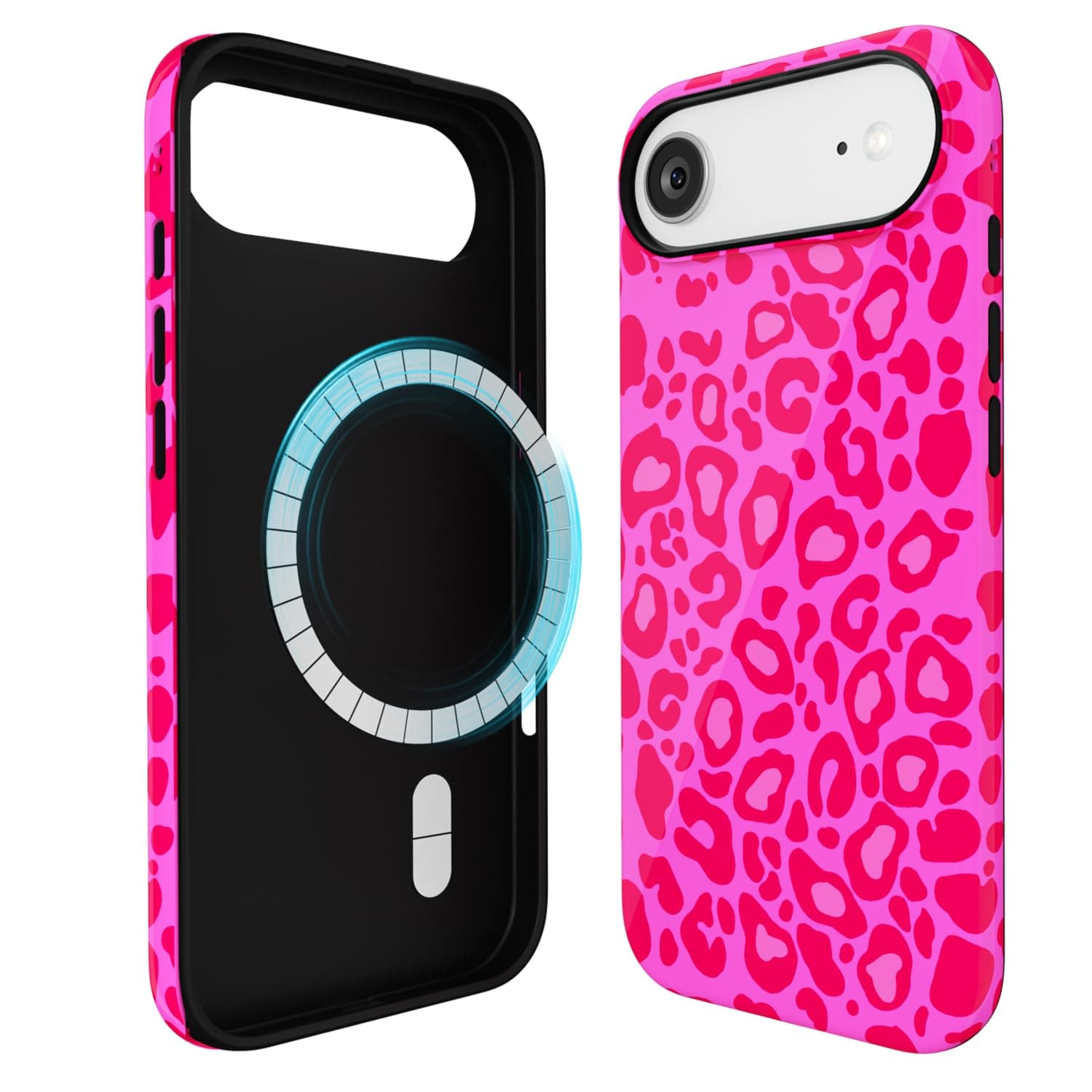 Svanove for iPhone 17 Air Case Cheetah Print, Compatible with Magsafe Magnetic Leopard Phone Case, Girly Cute Trendy Retro Animal Print Aesthetic Design Hard Shell Case for Women, Hot Pink