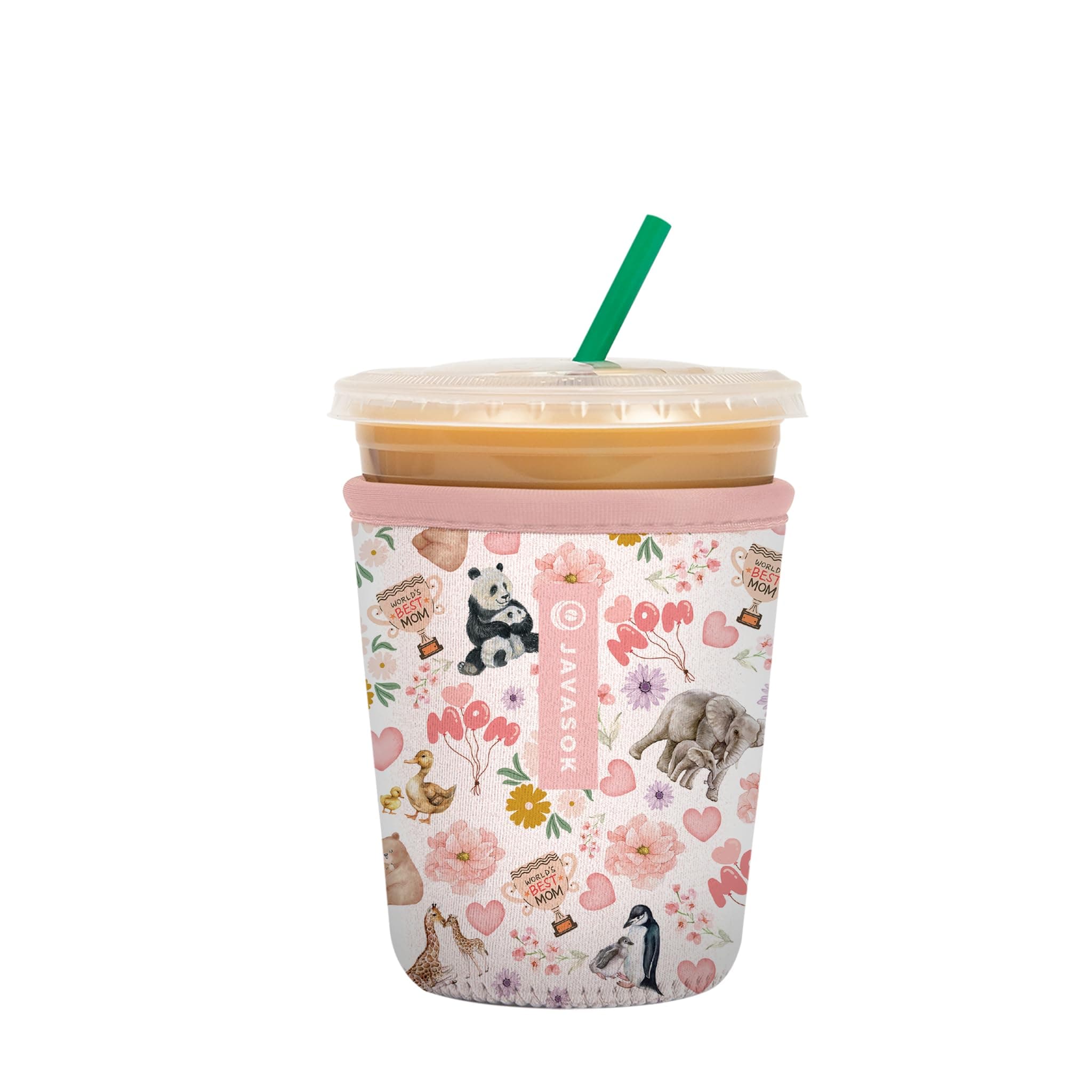 Sok It JavaSok Iced Coffee & Cold Soda Insulated Neoprene Cup Sleeve (Wild About Mom, Small: 16-20oz)