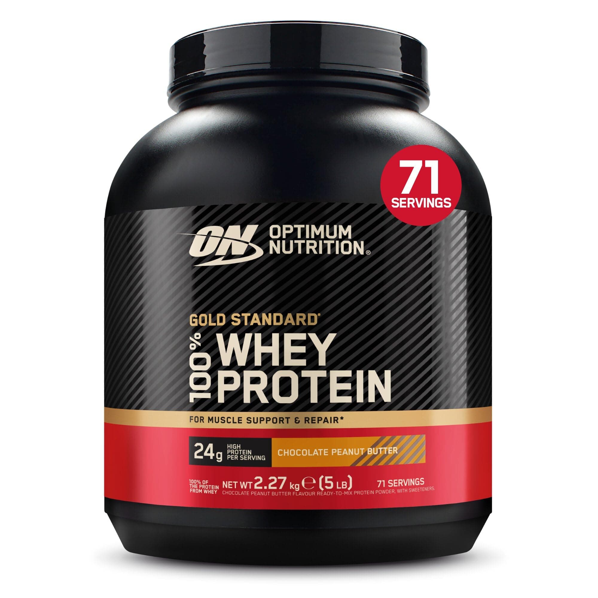 Optimum Nutrition Gold Standard 100% Whey Protein Powder, 2.27 kg