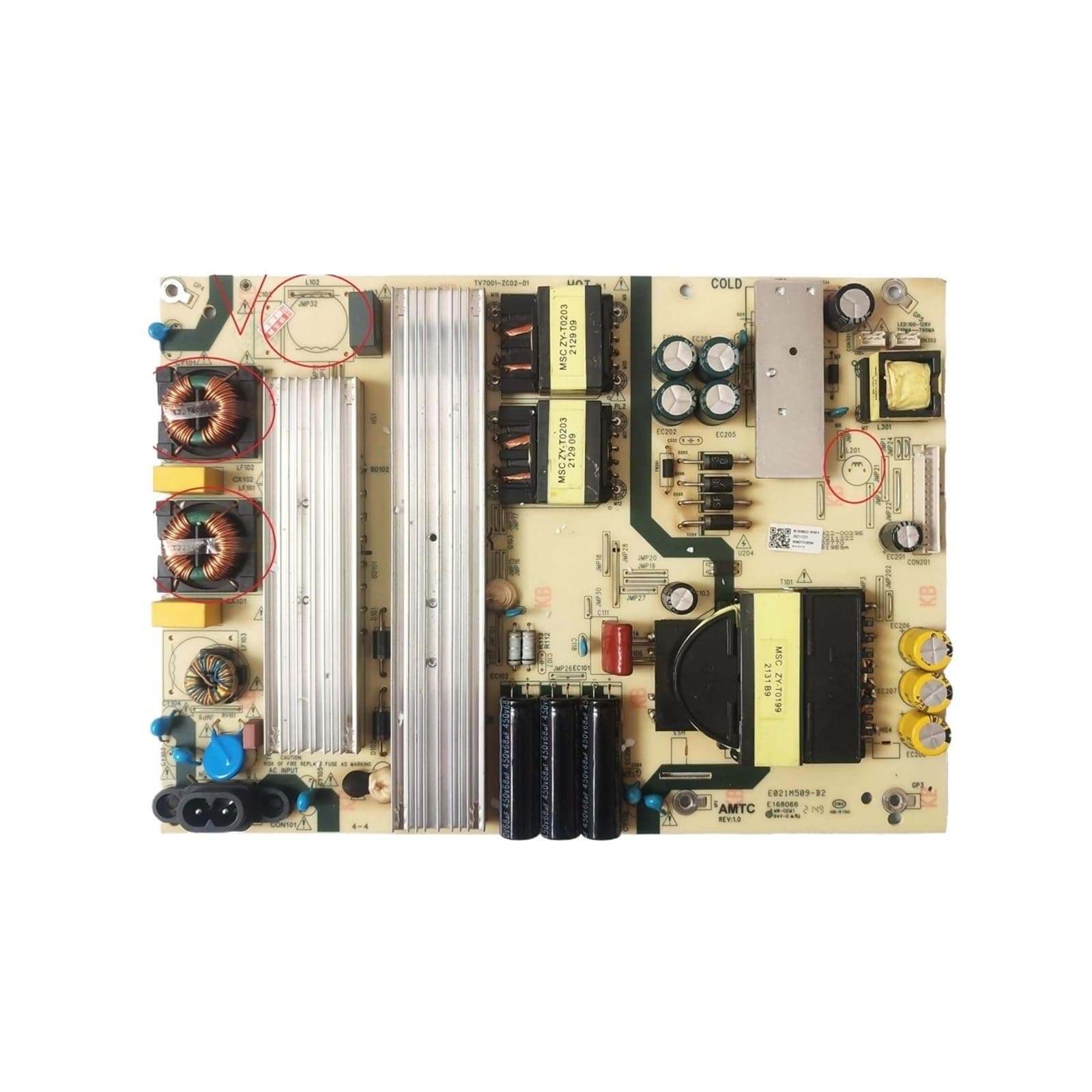 TV7001-ZC02-01 E021M509-D1 E168066 E021M509-B2 Power Supply Board TV7001 ZC02 01 TV7001ZC0201