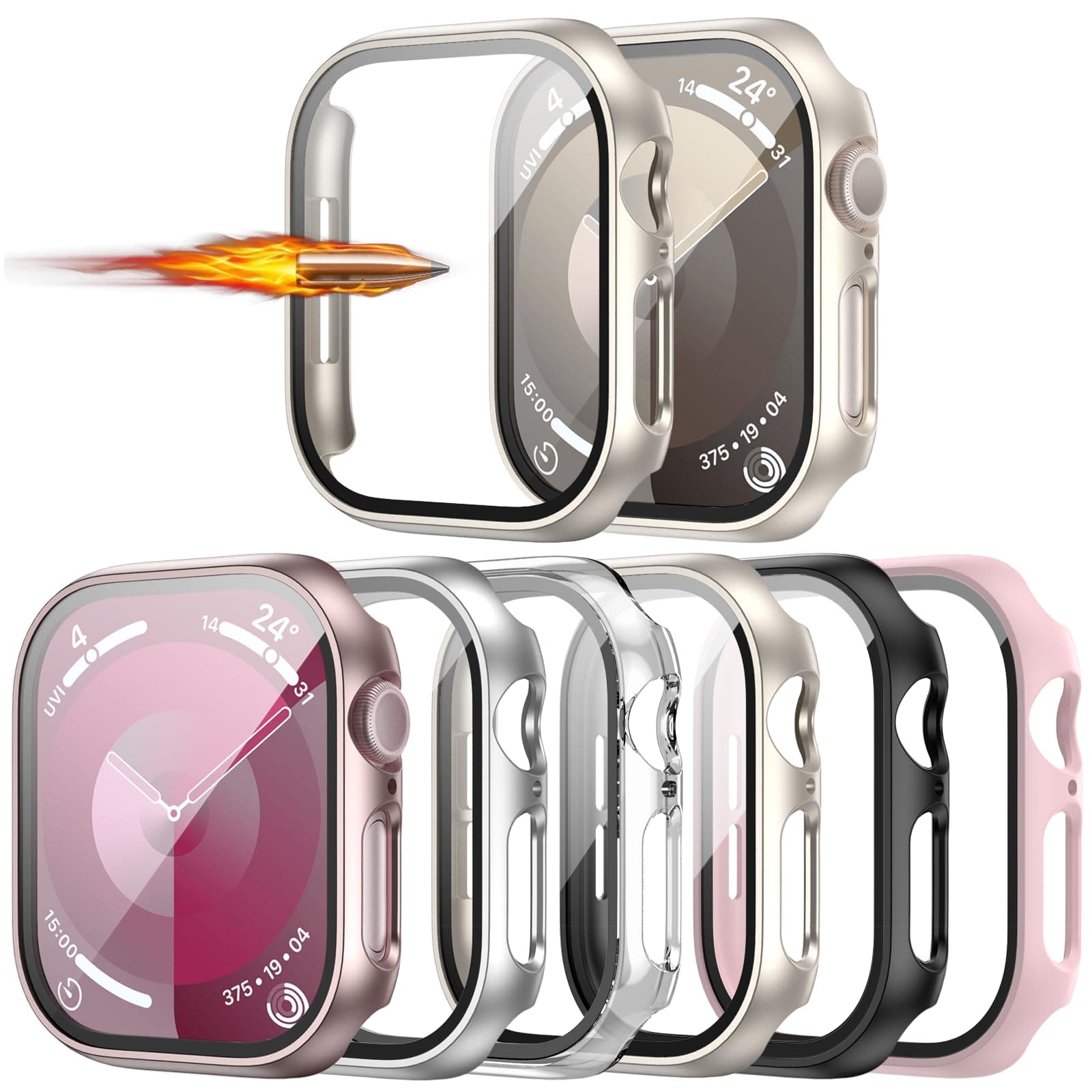 JZK 6 Pack Screen Protector for Apple Watch Series 11(2025)/10 42mm Case