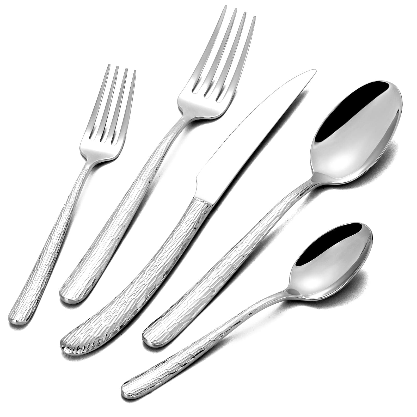 Compralo Stainless Steel 40 Piece Cutlery Set for 8 People, Luxury Mirror Polishing, Formal Dinner and Entertainment, Dishwasher Safe