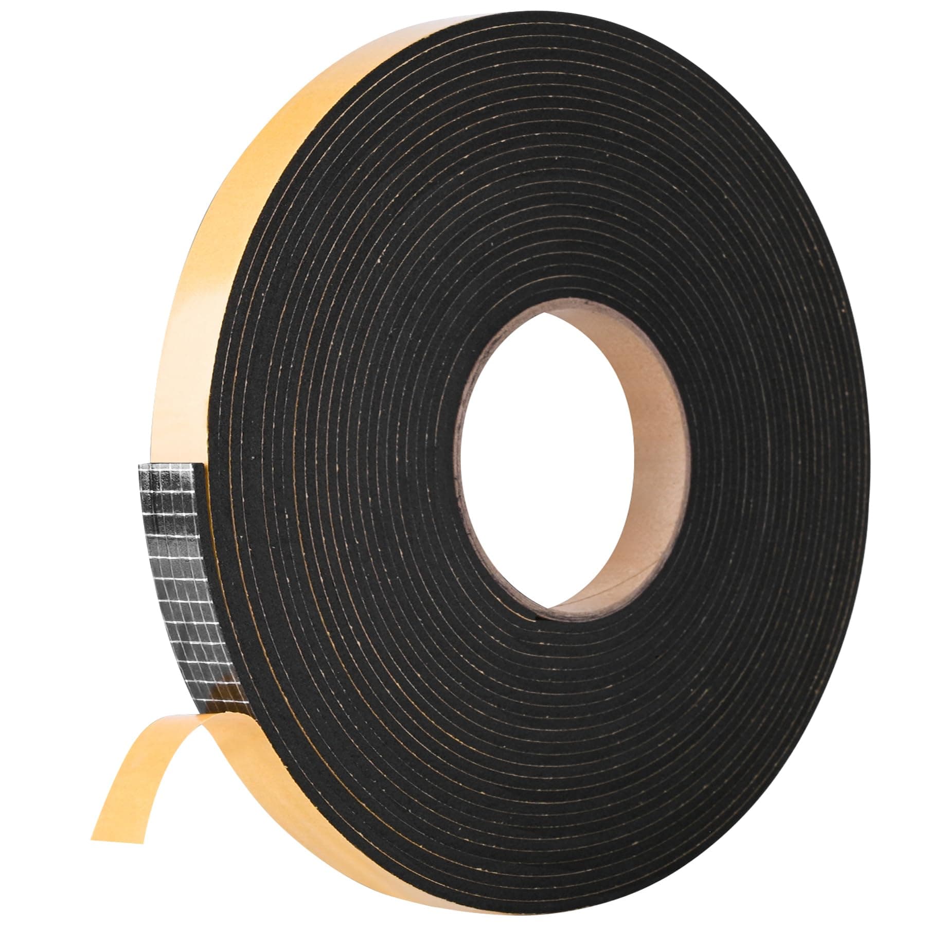 Self Adhesive Foam Tape Weatherstrip 1in x 1/4in x 33Ft High Density Foam Insulation Strips Foam Seal Weather Stripping with Strong Adhesive for Door and Window Sound Isolation Soundproofing
