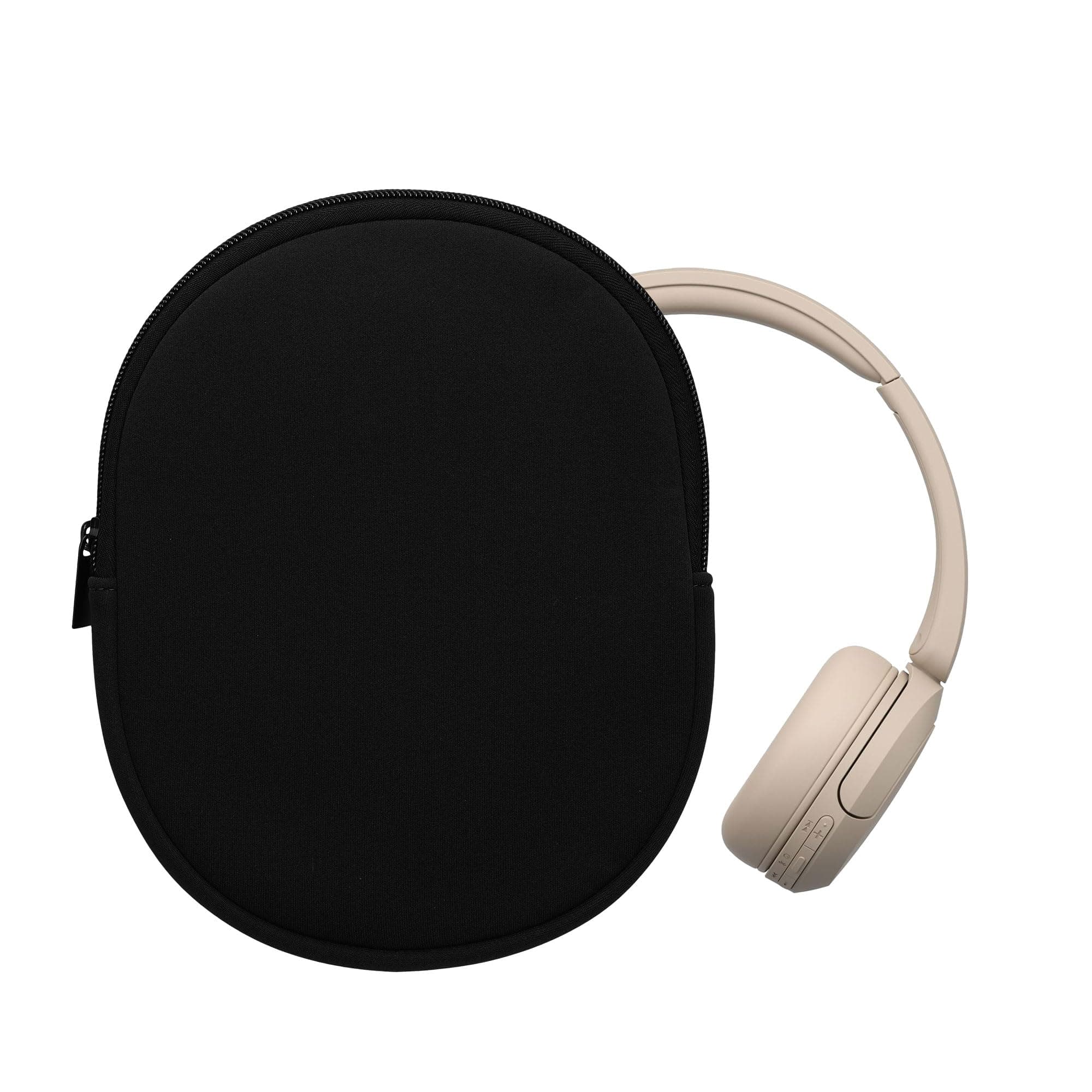 kwmobile Funda Compatible con Sony WH-CH520 / WH-CH510 / MDR-ZX110 Estuche - Funda para Auriculares Headset con Cremallera - Negro