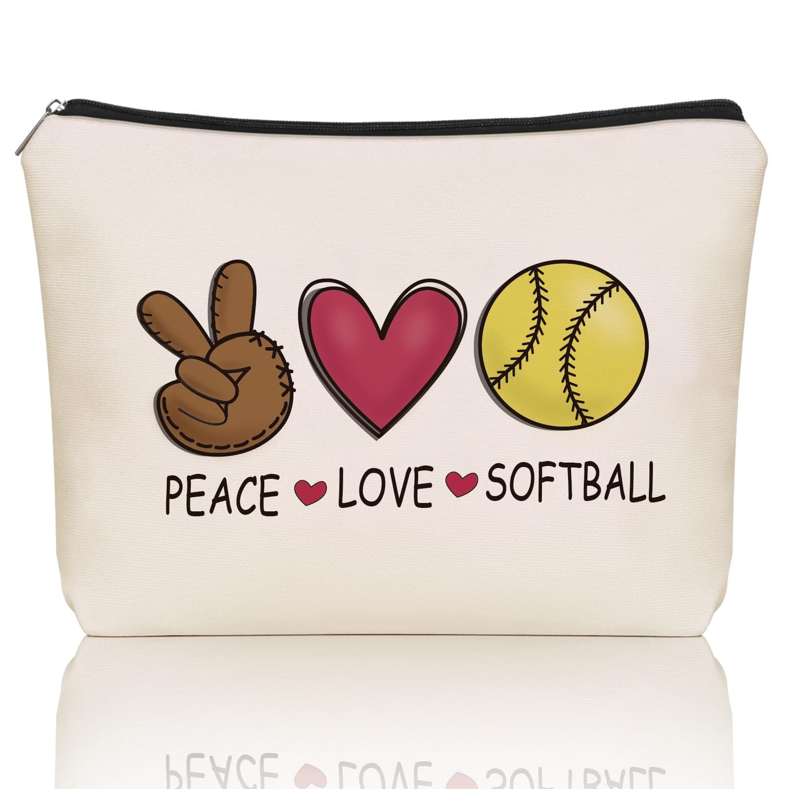 Girlly Softball Gifts Makeup Bag: Versatile Softball -Themed Cosmetic Bags, Perfect for Teen Grils, Women Lovers Mom Grandma Sister - Ideal Gift for Travel, Parties, Birthdays, Christmas, Off