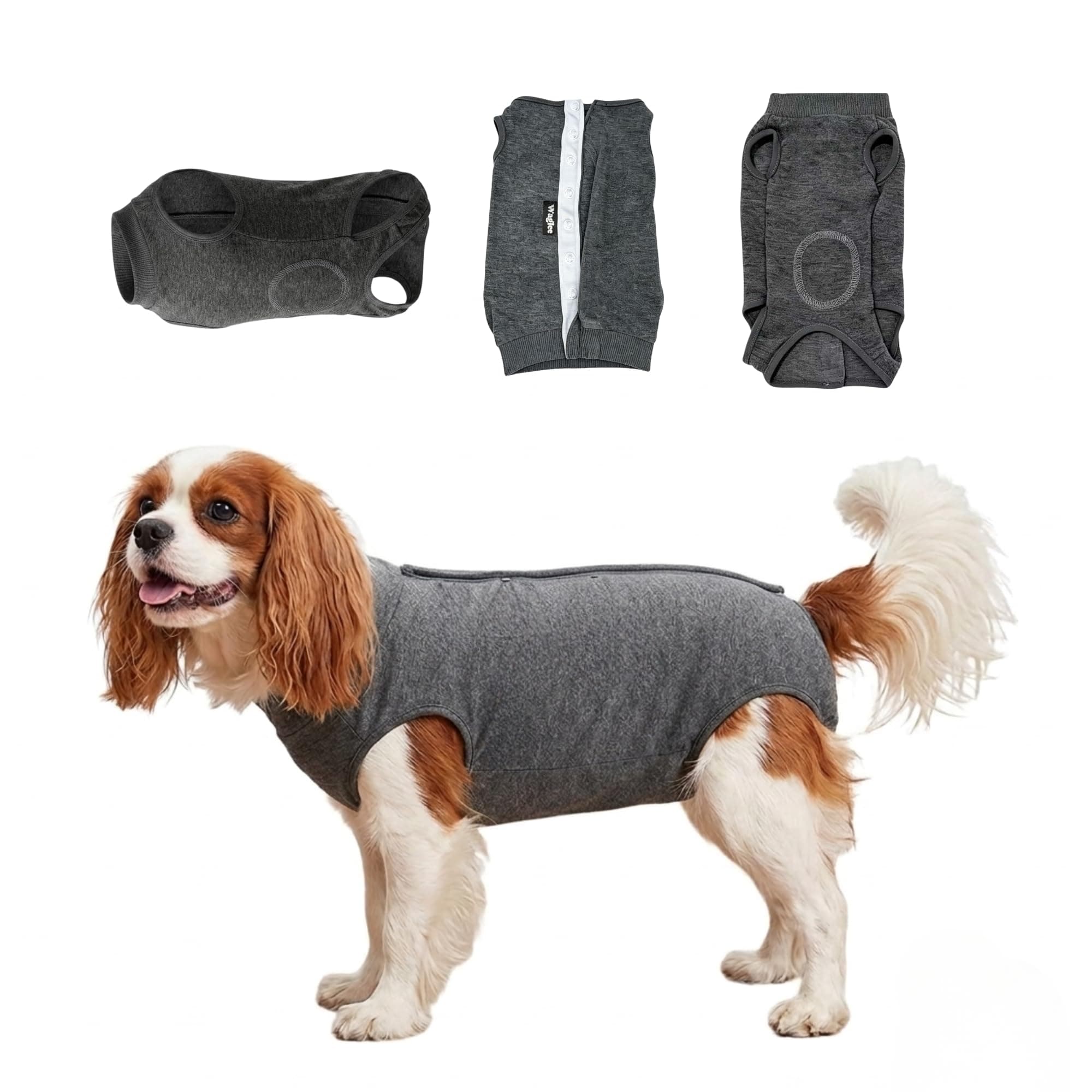 Waglee Dog Recovery Suit, Cone‑Alternative Dog Surgery Onesie - Size S