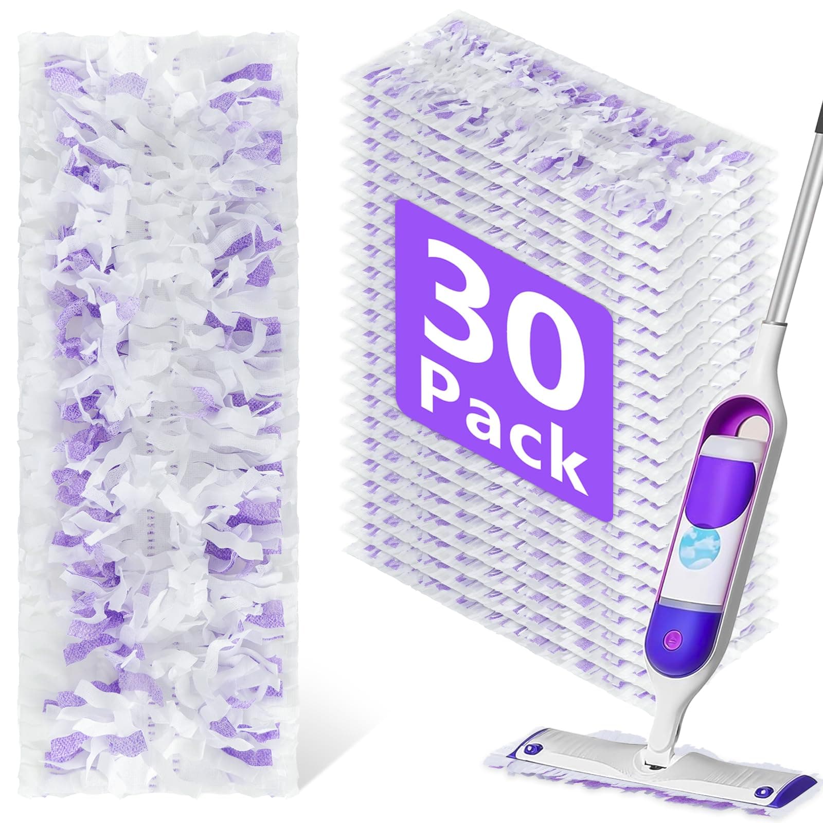 30 Pack Power Mop Refills Pads for Swiffer Power Mop,Wet and Dry Use