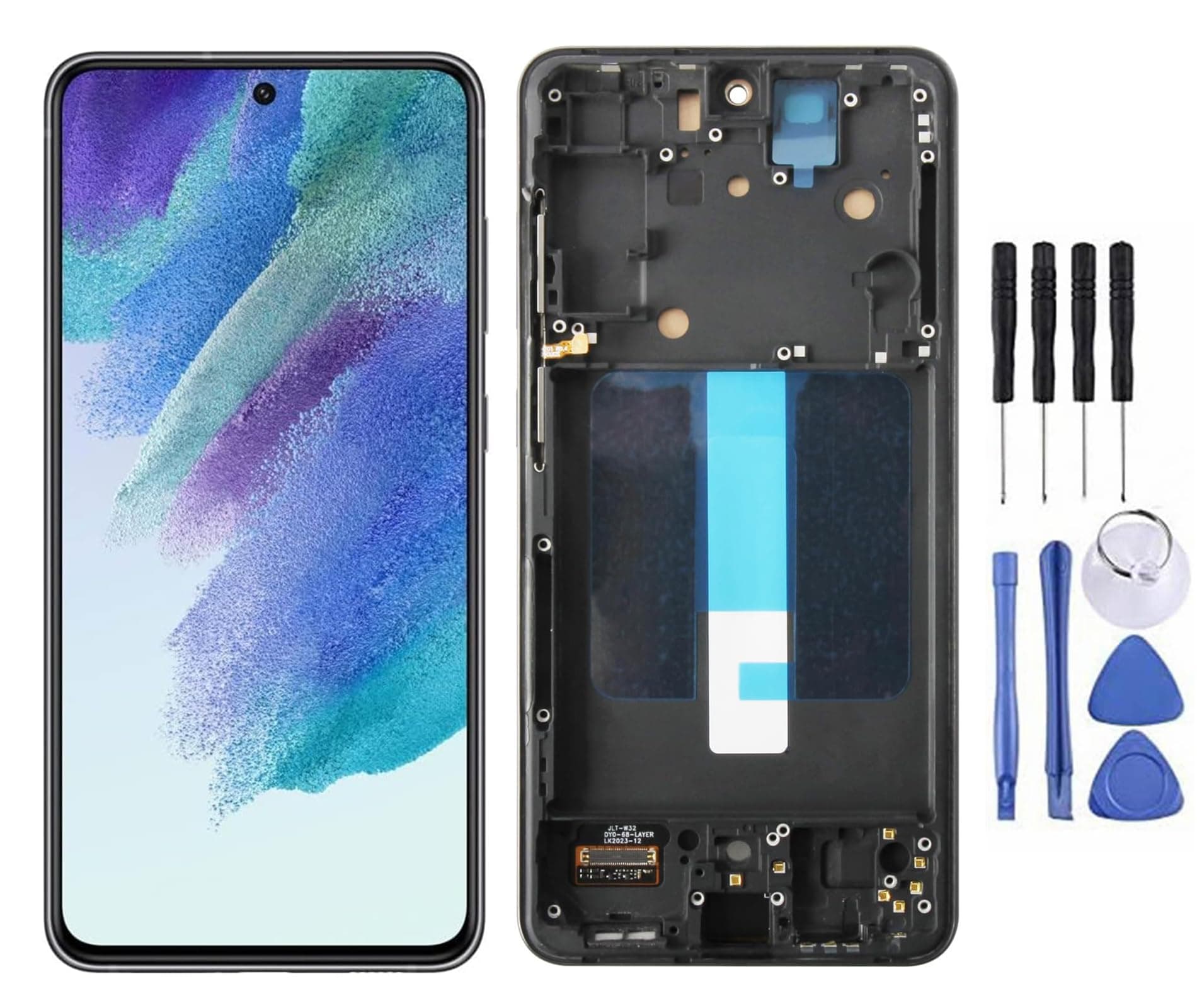 For Samsung Galaxy S21 FE LCD Screen Replacement,LCD Display Touch Screen Digitizer Assembly with Repair Tools, Compatible with Model S21 FE 5G SM-G990B SM-G990B/DS 6.4 inches （Black ）