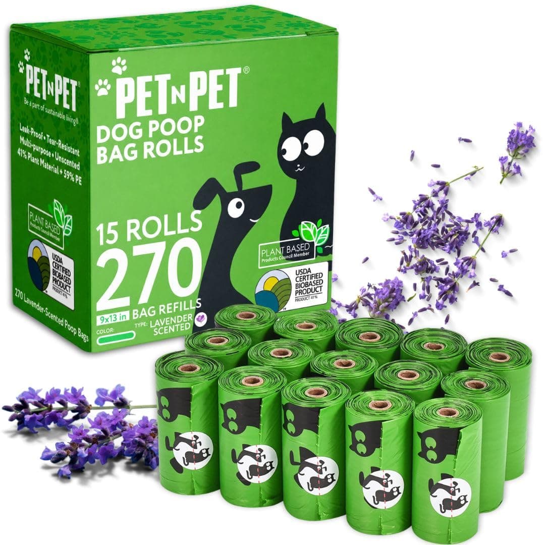 Pet N Pet Dog Poop Bags, 270 Count Scented Doggy Waste Bag Rolls