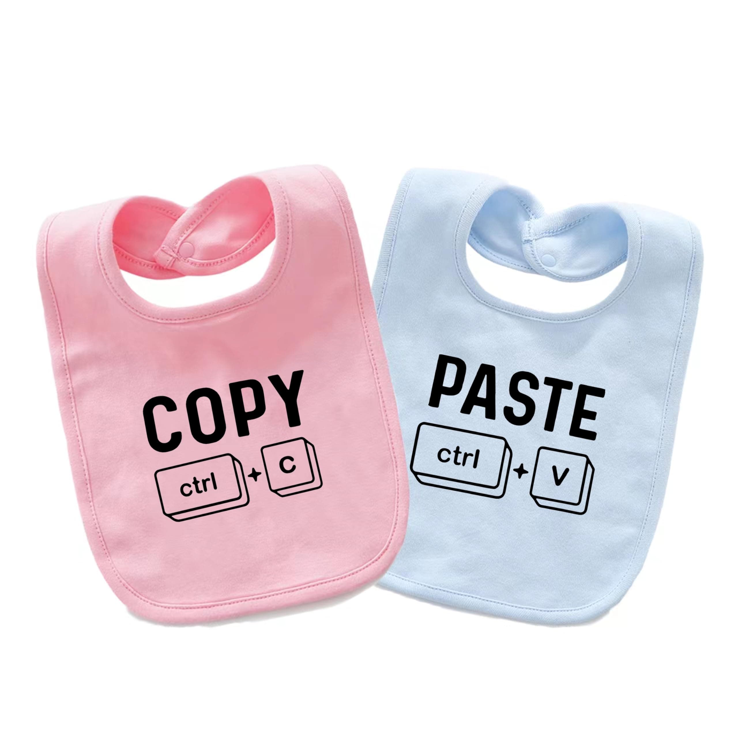 QIANWANYI Baby Twins Bibs Copy Paste Newborn Baby Bibs Cute Unisex Bibs Set Toddler Baby Boy Girl Bibs(pb paste)