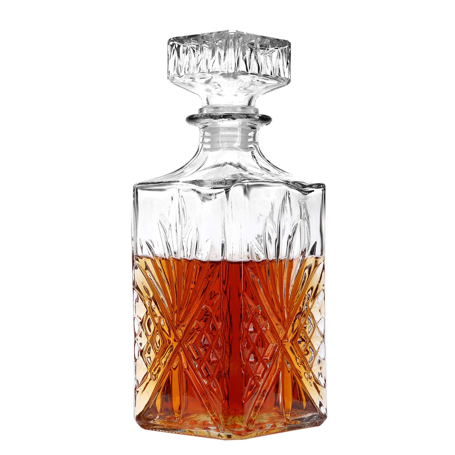 Whiskey Decanter for Bourbon, Scotch Wine Liquor - 750ml