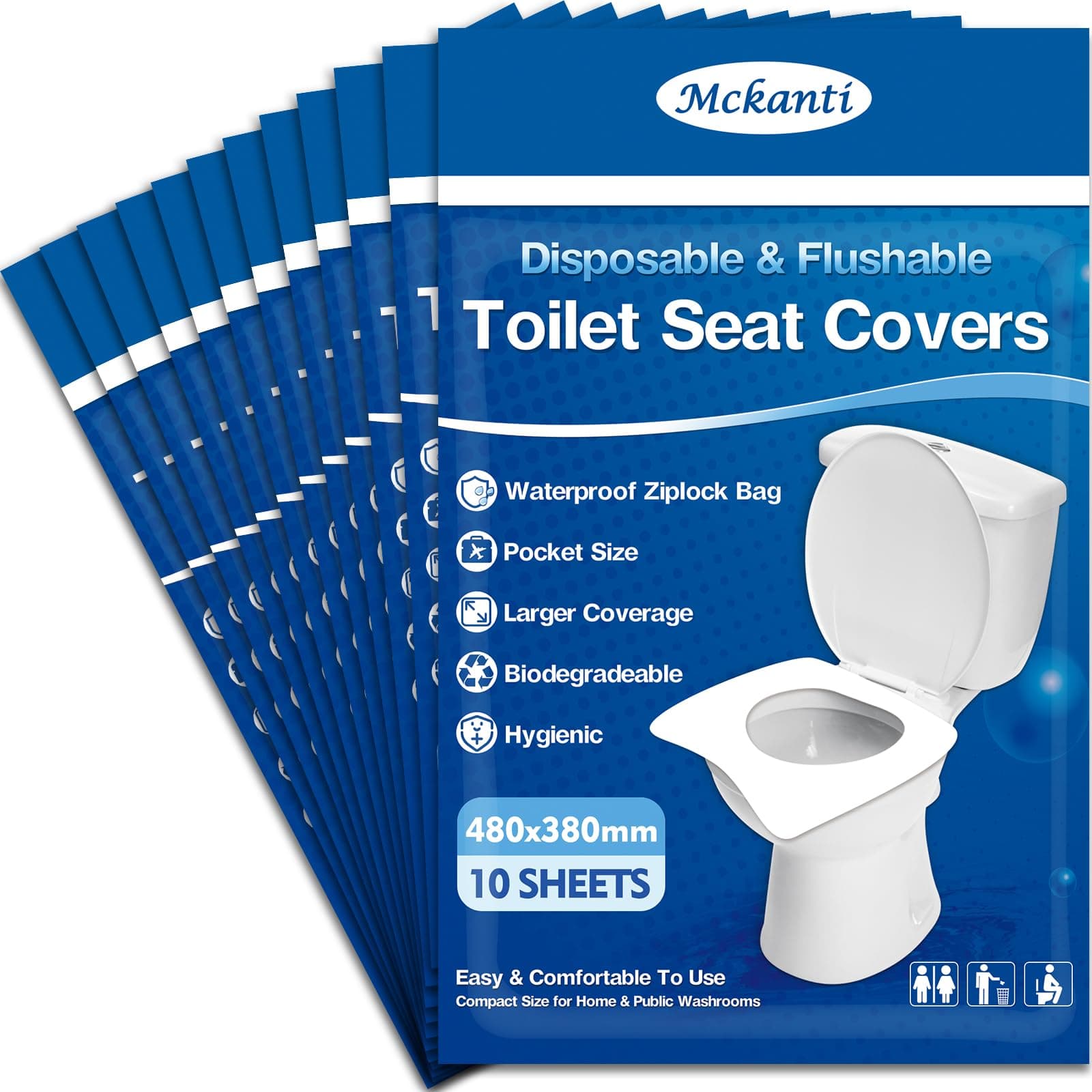 120 Pack Toilet Seat Covers Disposable - XL Flushable Paper Toilet Seat Covers for Adults Kids Potty Training, Biodegradable Travel Essential Accessories for Public Restrooms Airplane Camping