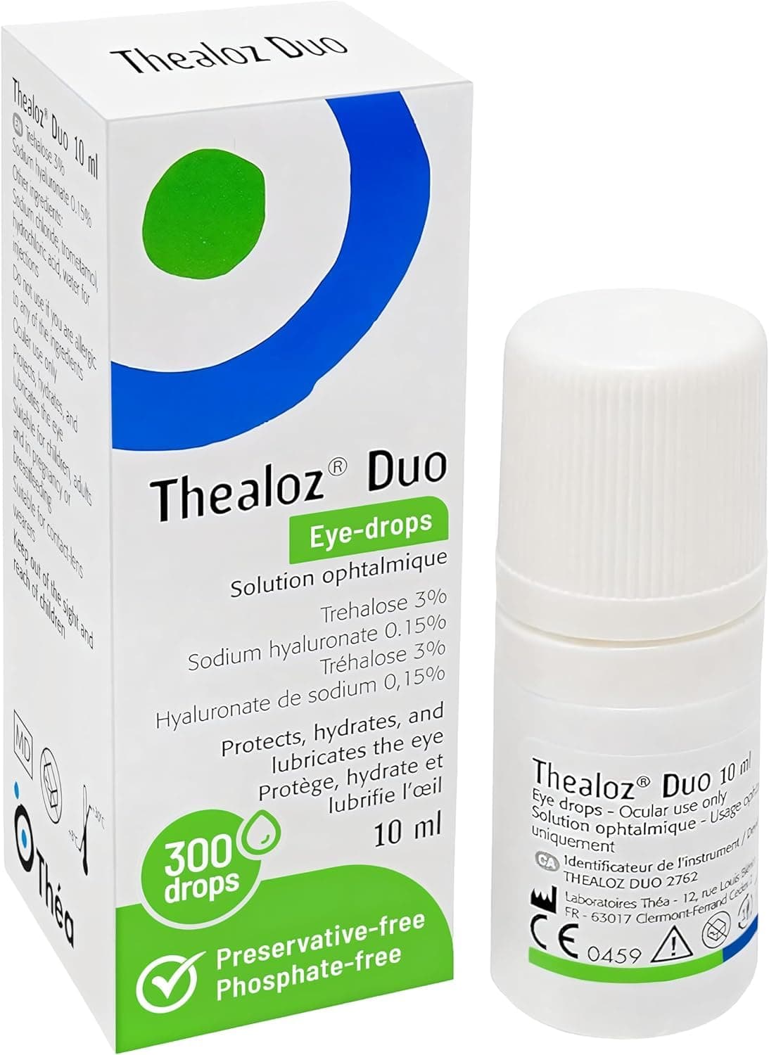 Thealoz Duo Dry Eye Relief Drops, Preservative-Free, Hyaluronic Acid, 10ml