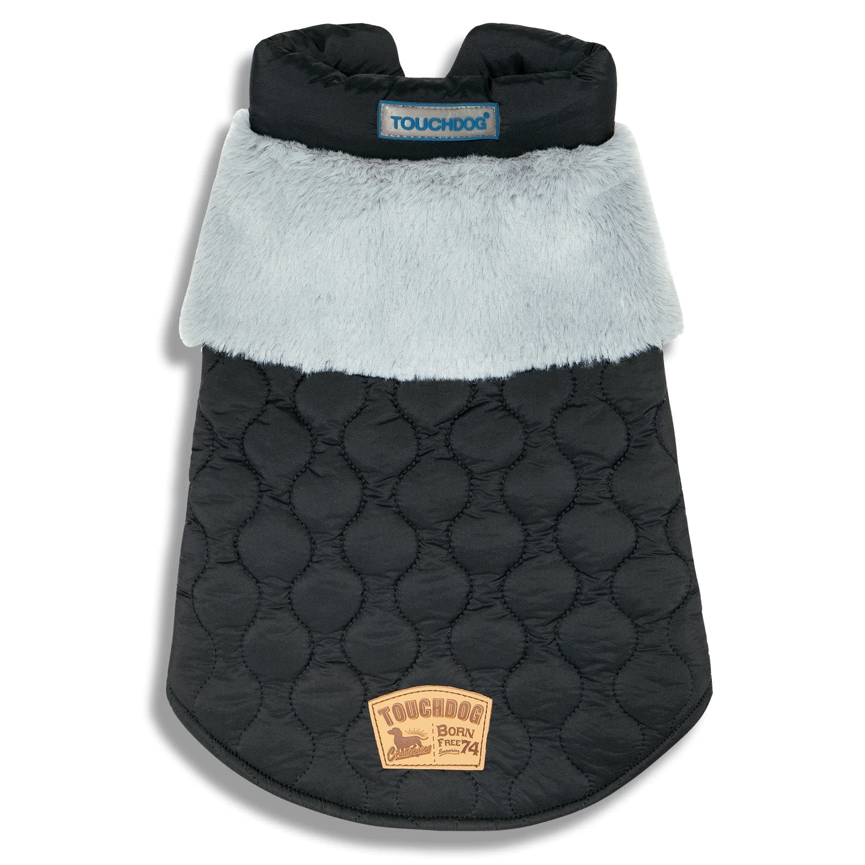 Touchdog 'Furrost-Bite' Fur and Fleece Fashion Dog Jacket, Small, Black