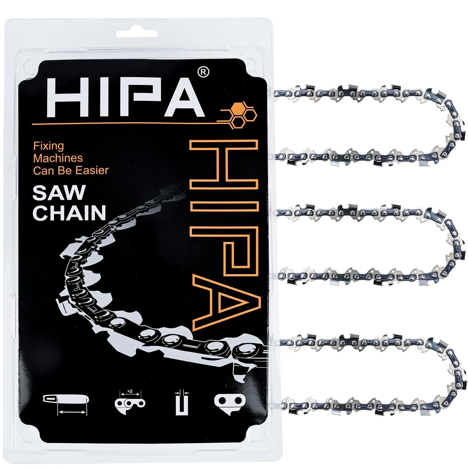 Hipa 3PCS 18" Chainsaw Chain Fits for Poulan PR4218 3/8" LP .050" 62 DL