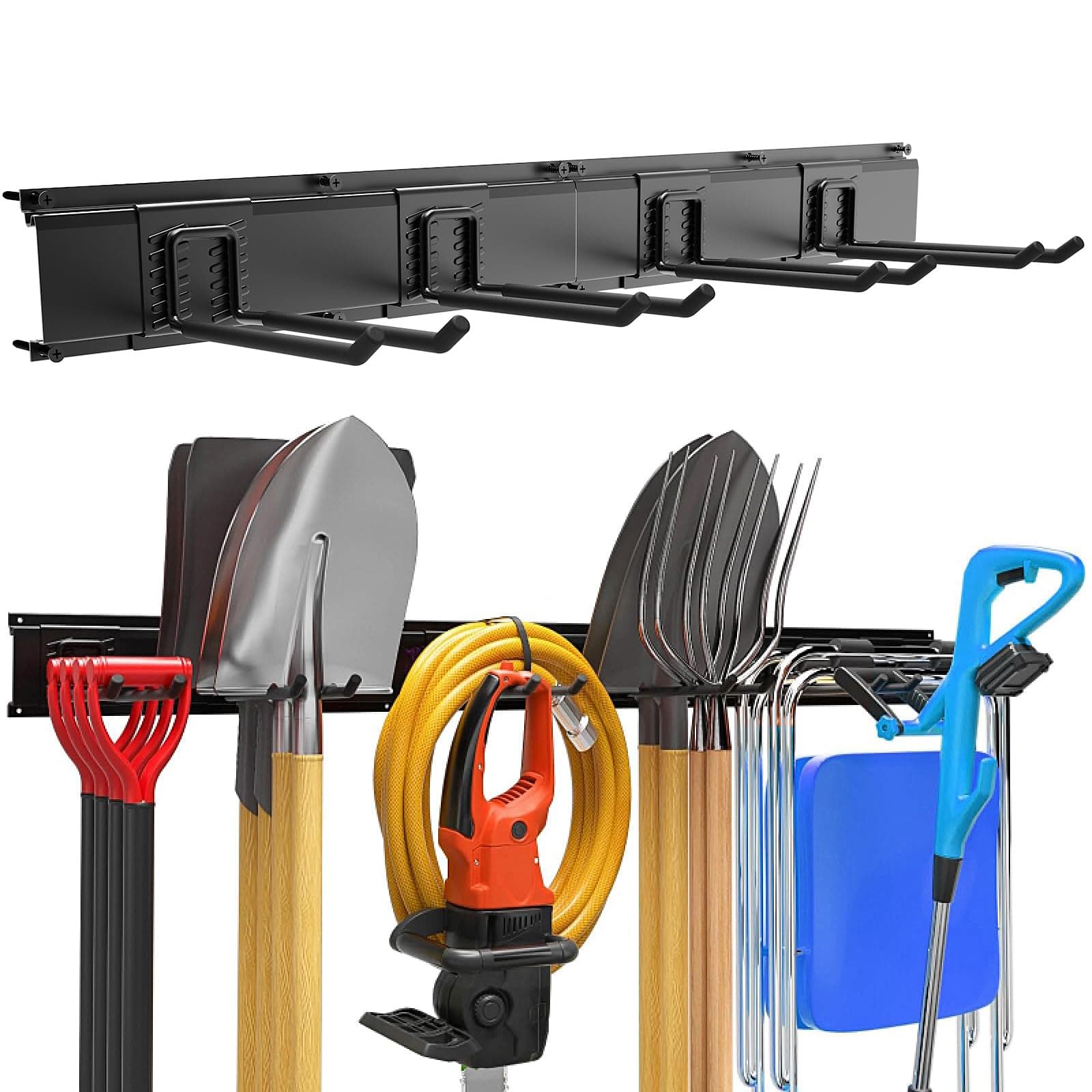 Wallavant Garage Garden Tool Organizer Wall Mount, Heavy Duty Garage Tool Storage Rack 32 Inches, Max Load 220lb - Shovel, Rake, Folding Chair, Weed Eater Storage