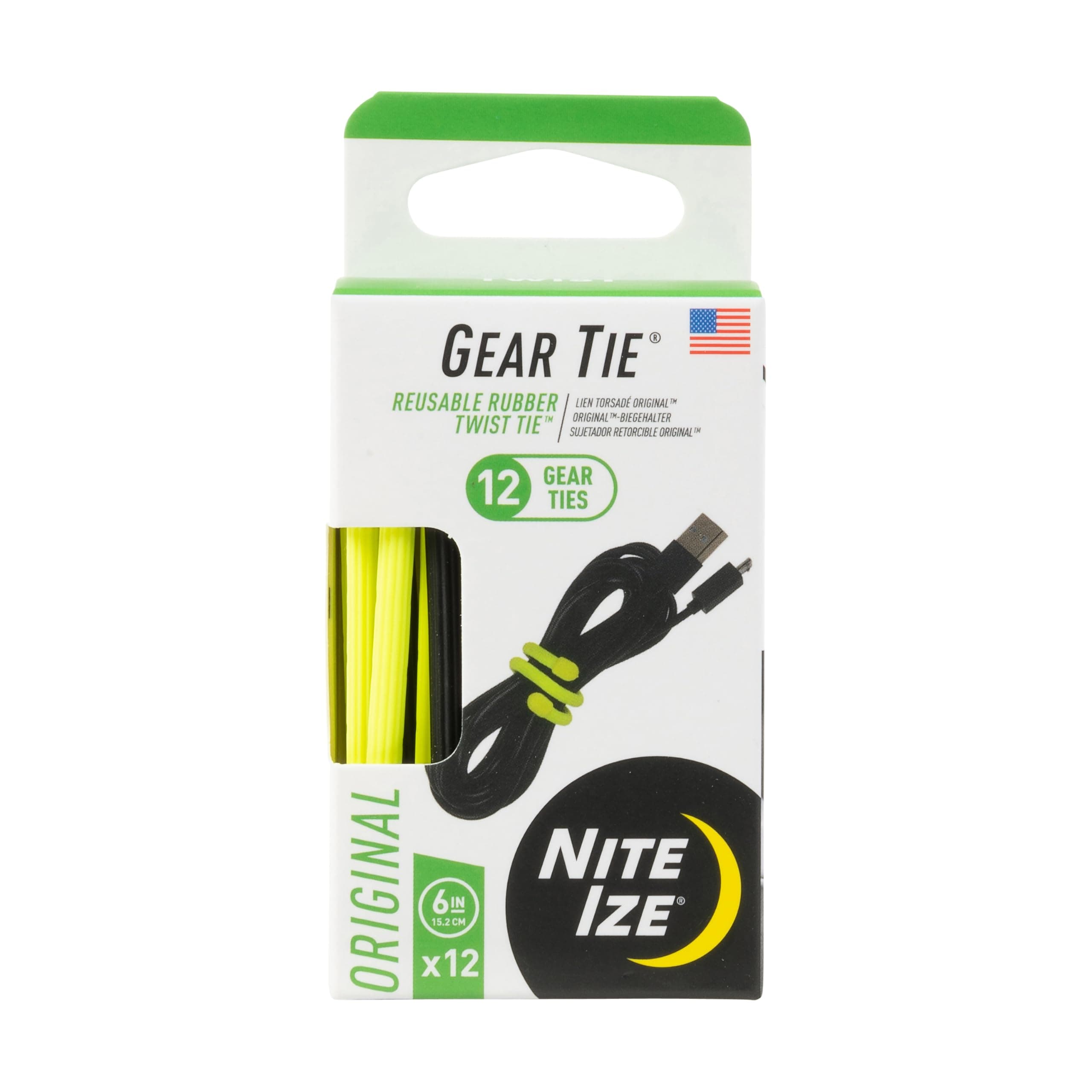 Nite Ize Gear Tie ProPack Reusable Rubber Twist Tie, 6-Inch, Assorted