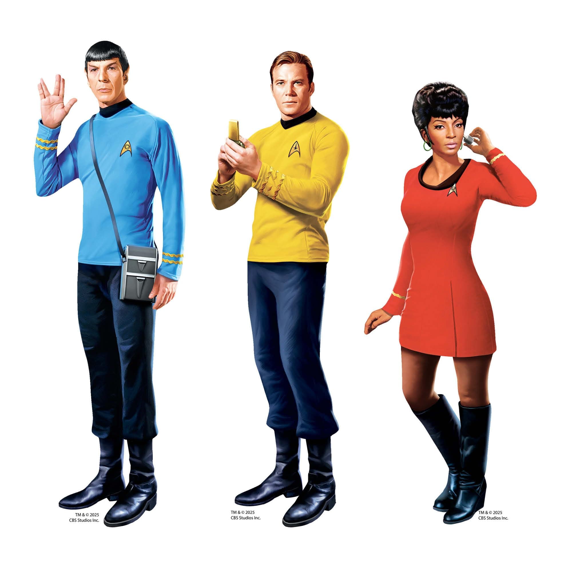 Star Cutouts SC4834 Star Trek Original Series Shelf Top Pack Captain Kirk, Uhura, Spock Cardboard Cutouts Height 30cm
