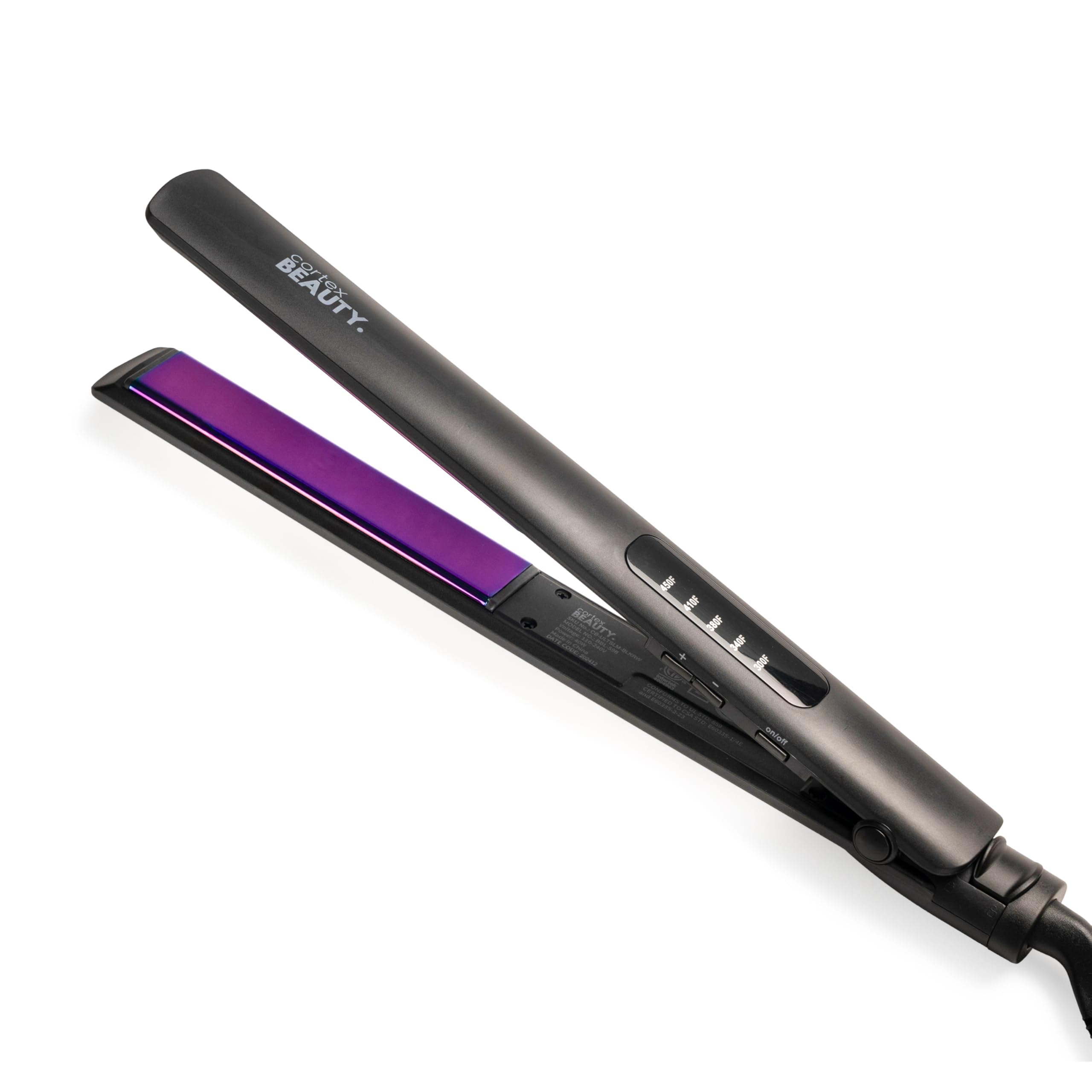Cortex Beauty Flat Iron Hair Straightener 1 Inch | Professional Ceramic Coated plates Flat Iron for Smooth, Shiny, Frizz-Free Hair, Fast Heating, One-Pass Styling Results, Salon Quality Finish (Black)