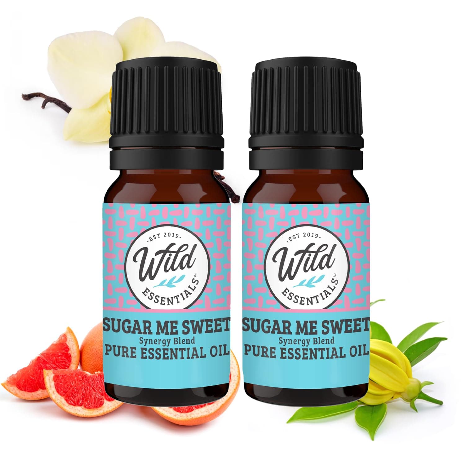 Wild Essentials Sugar Me Sweet 100% Pure Essential Oil Synergy Blend 2 Pack, 10ml, Therapeutic Grade, Use for Mood Boost, Motivation, Happiness, Optimism, Made and Bottled in The USA