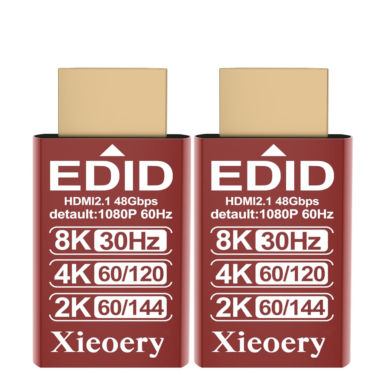 Xieoery 2K QHD HDMI EDID Emulator 2560×1440 61Hz Default, Dummy HDMI Plug for Remote Desktop, Headless Servers, GPU Rigs, Industrial PCs, Stable Display Output & Multi-Resolution EDID Support-3pack