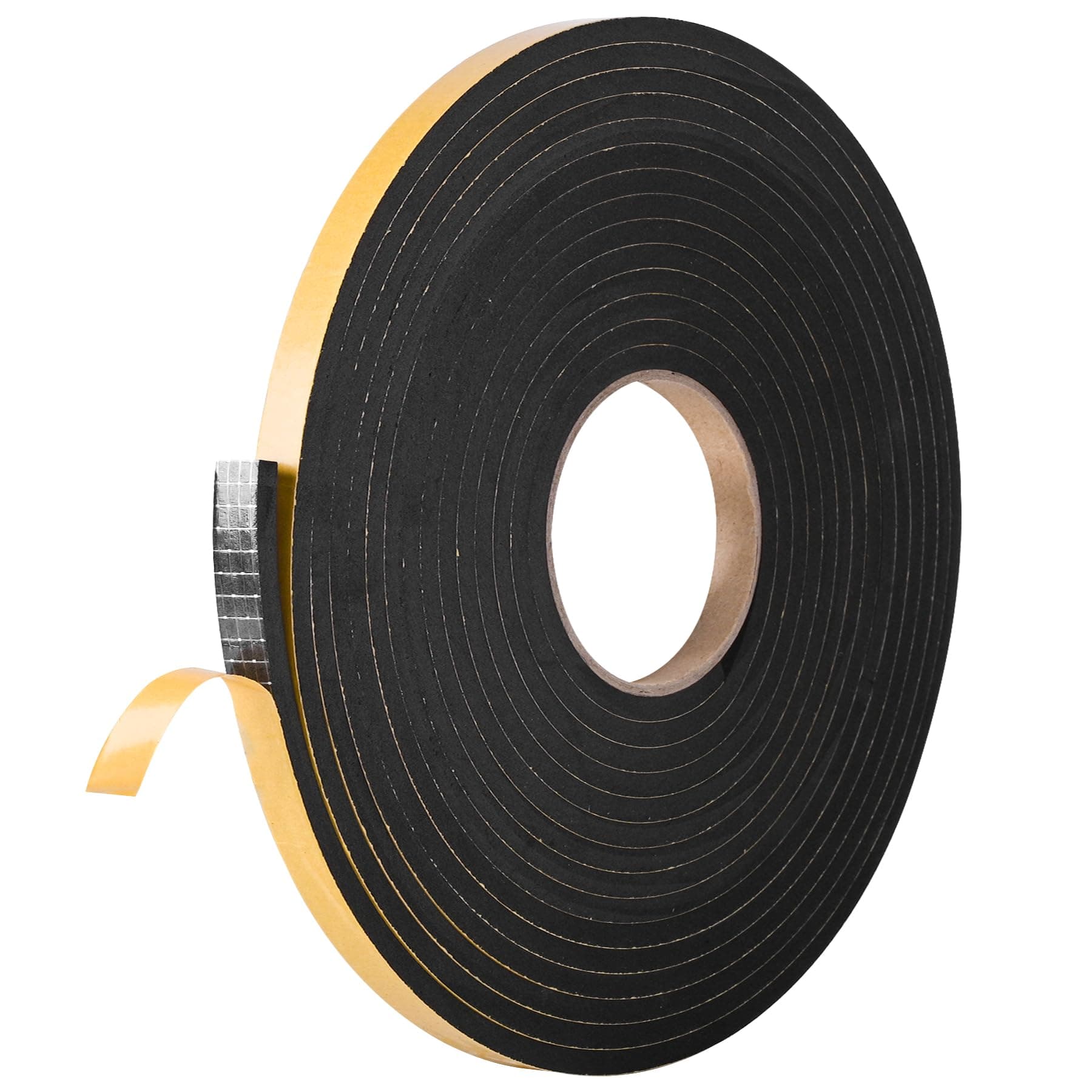 Kikerike Self Adhesive Foam Tape Weatherstrip High Density Foam Insulation Strips Seal Weather Stripping with Strong Adhesive for Door and Window Sound Isolation Soundproofing 3/8in x 1/4in x 33Ft